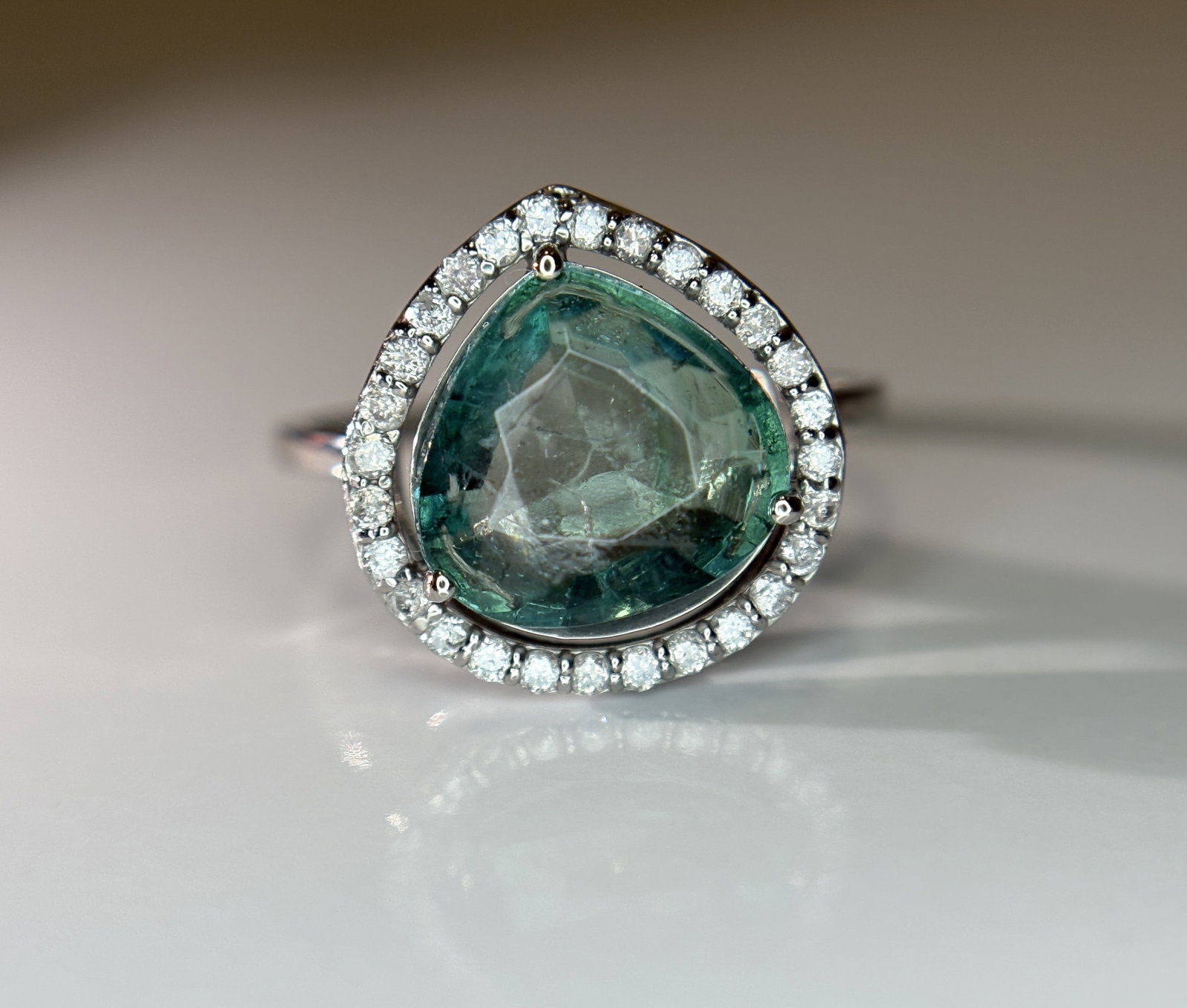 Beautiful 3.21 CT Natural Emerald Ring With Natural Diamonds & Platinum 950 - 11