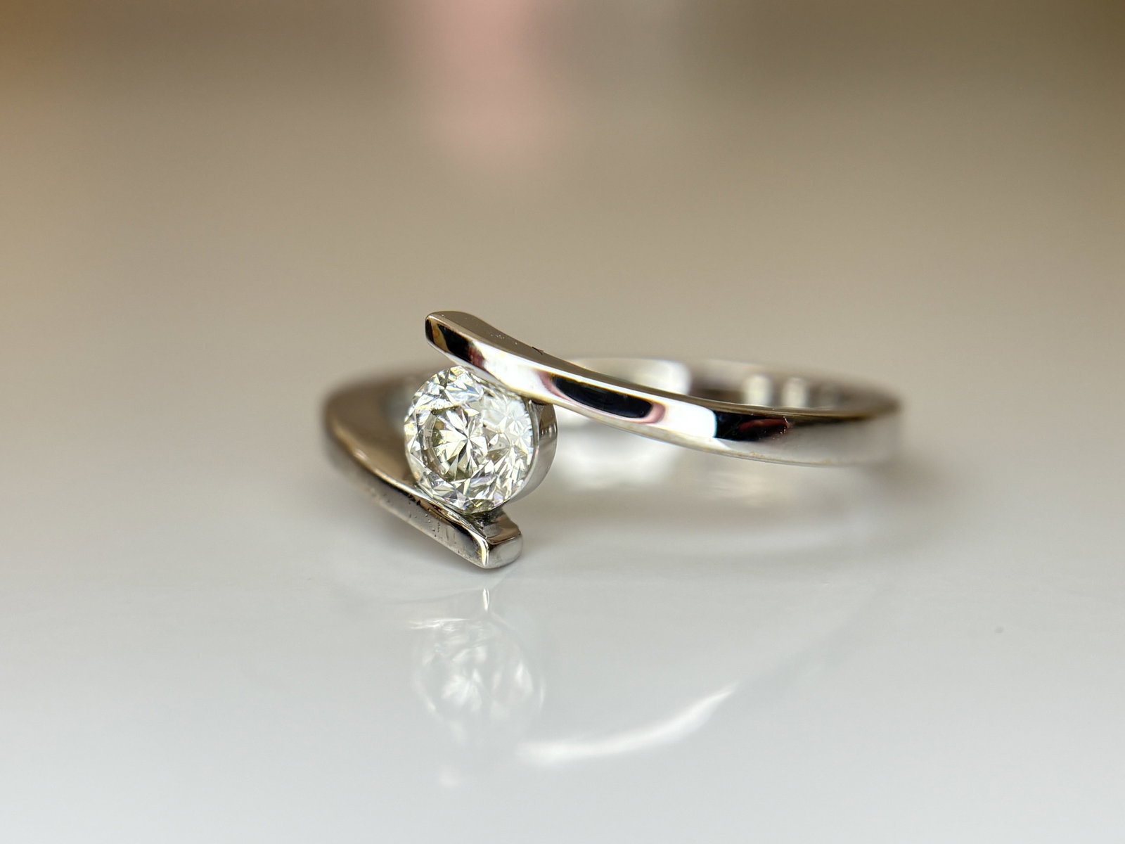 Beautiful Natural 0.45 CT S1 Diamond Ring With 18k Gold - 4