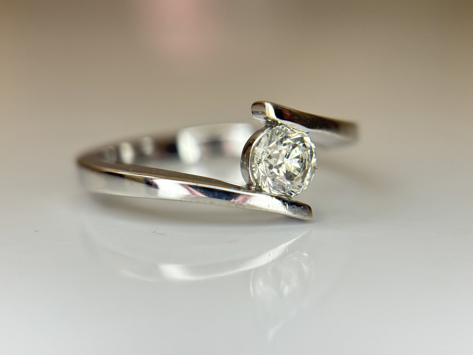Beautiful Natural 0.45 CT S1 Diamond Ring With 18k Gold - 6