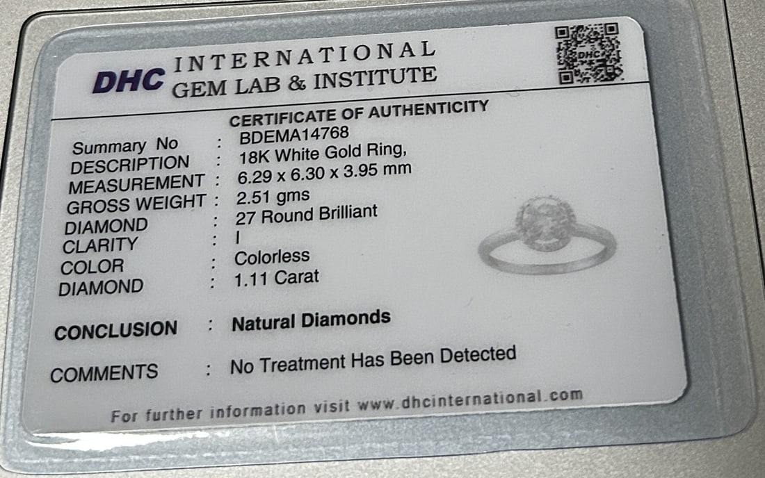 Beautiful 1.11ct Untreated Natural Solitaire Diamond & 18k Gold - 6