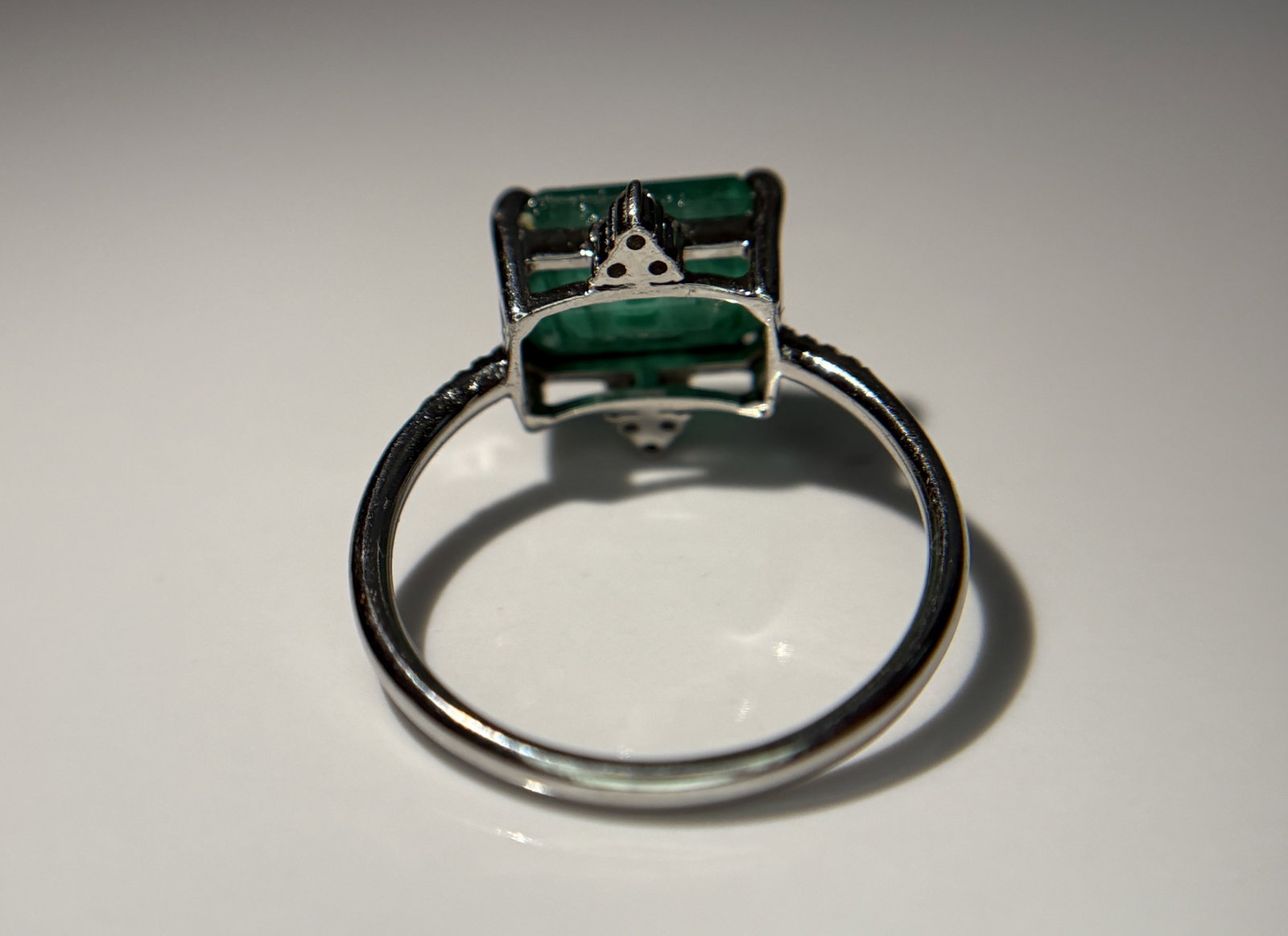 Beautiful 4.05 CT Natural Emerald Ring With Natural Diamonds & Platinum 950 - 6
