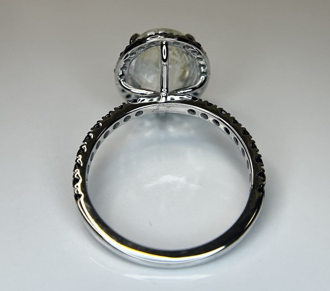 Beautiful 3.56CT Natural Ceylon White Sapphire W Natural Diamonds & 18k Gold - 5