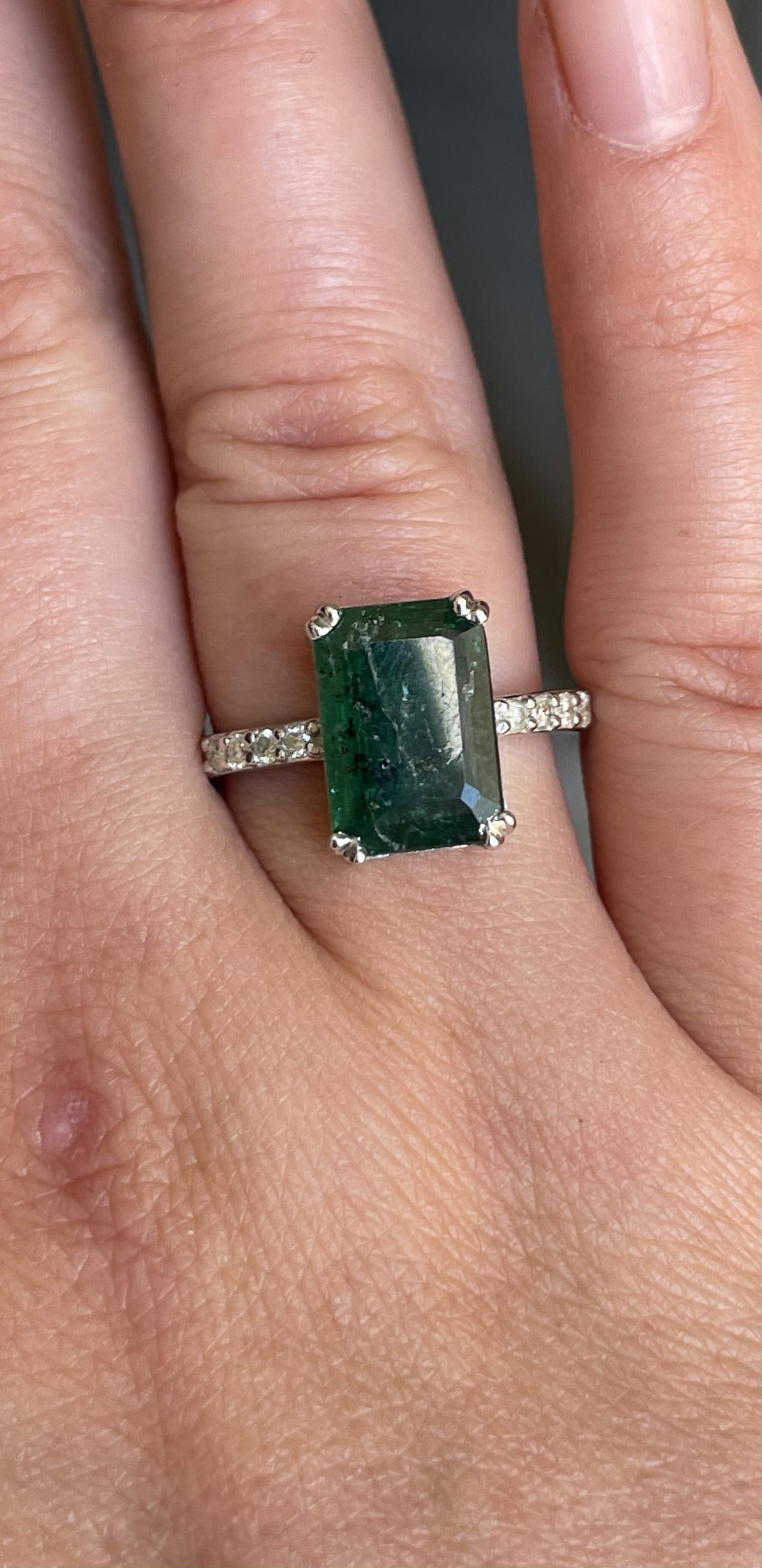 Beautiful 3.46 Carats Natural Emerald Ring Natural Diamonds & 18k Gold - 6