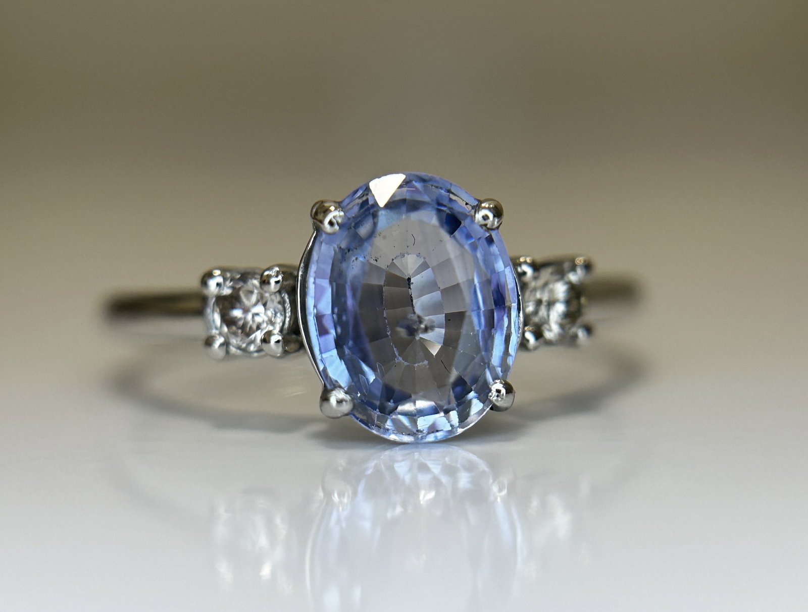 Beautiful 1.75 Ct Unheated Ceylon Cornflour Blue Sapphire Diamonds & 950 Platinum - 8
