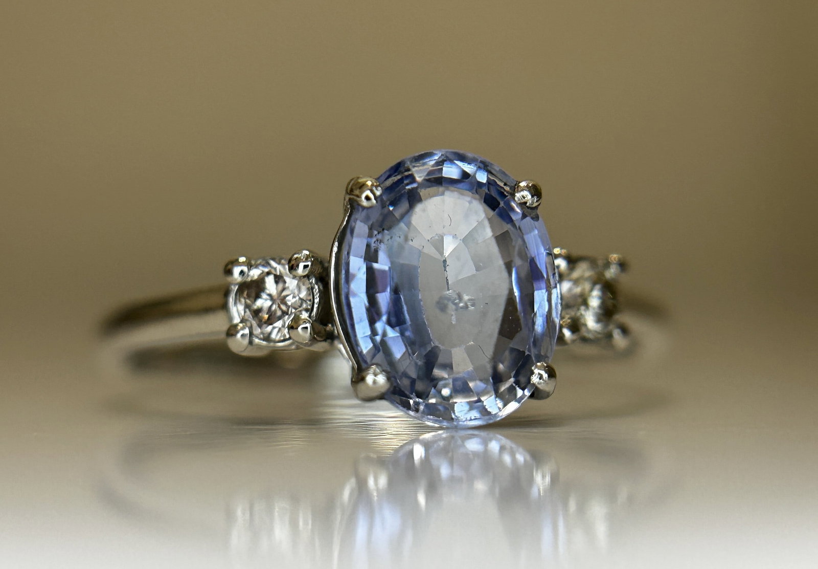 Beautiful 1.75 Ct Unheated Ceylon Cornflour Blue Sapphire Diamonds & 950 Platinum - 9