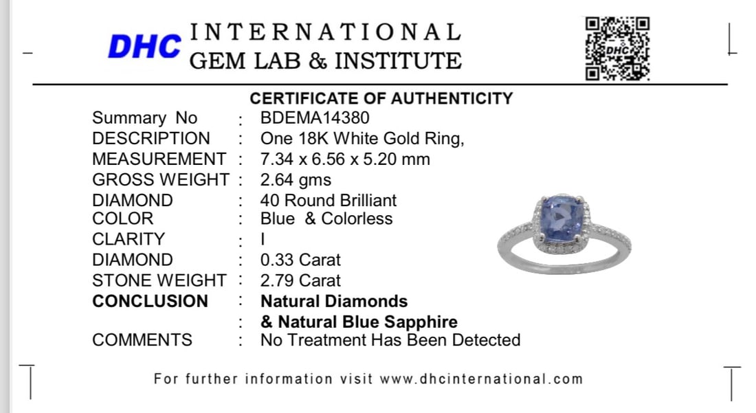 Beautiful 2.79CT Unheated Ceylon Blue Sapphire With Natural Diamonds & 18k Gold - 11