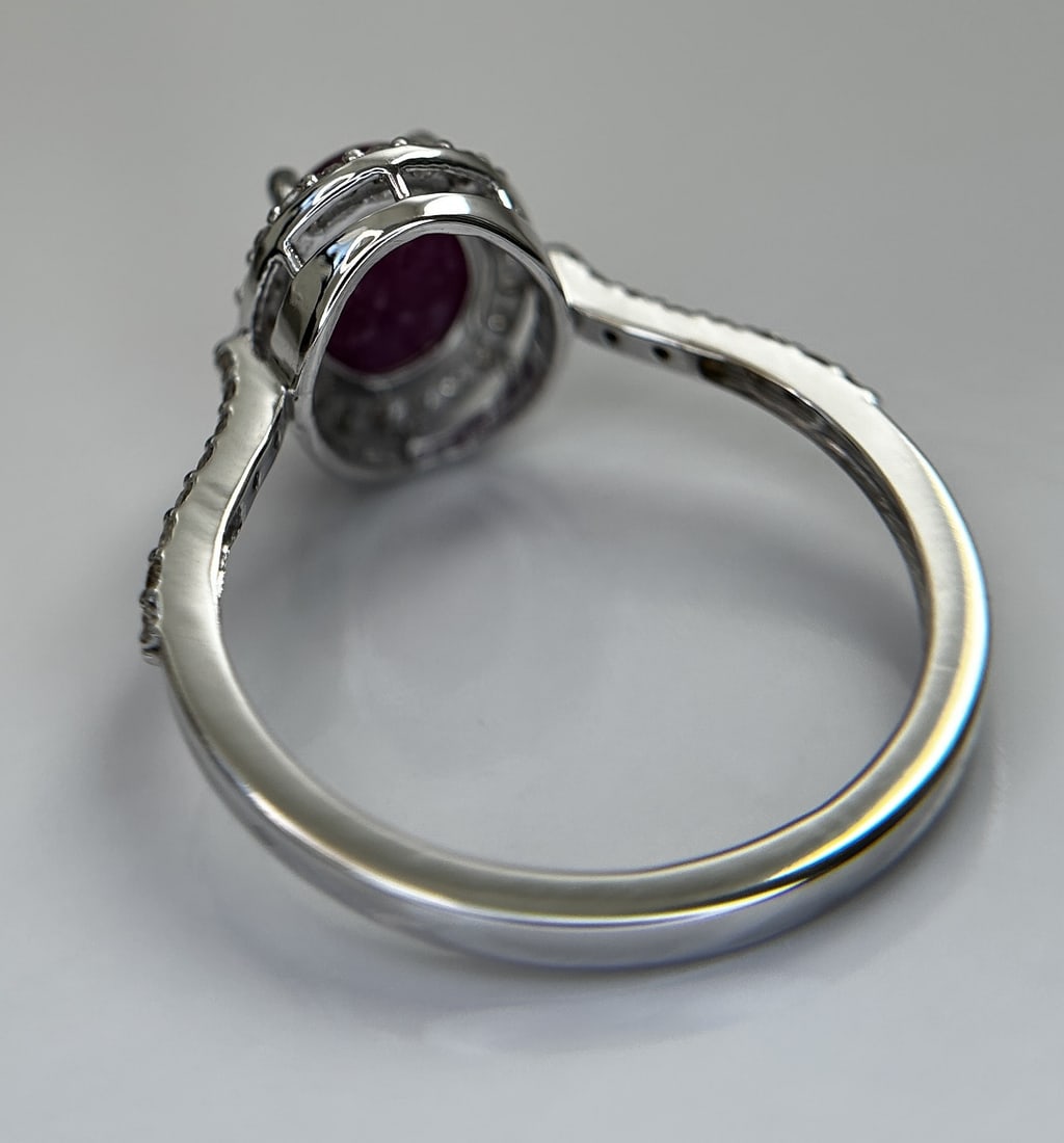 Natural Star Ruby Ring 2.71ct With Natural Diamonds & 18k Gold - 8