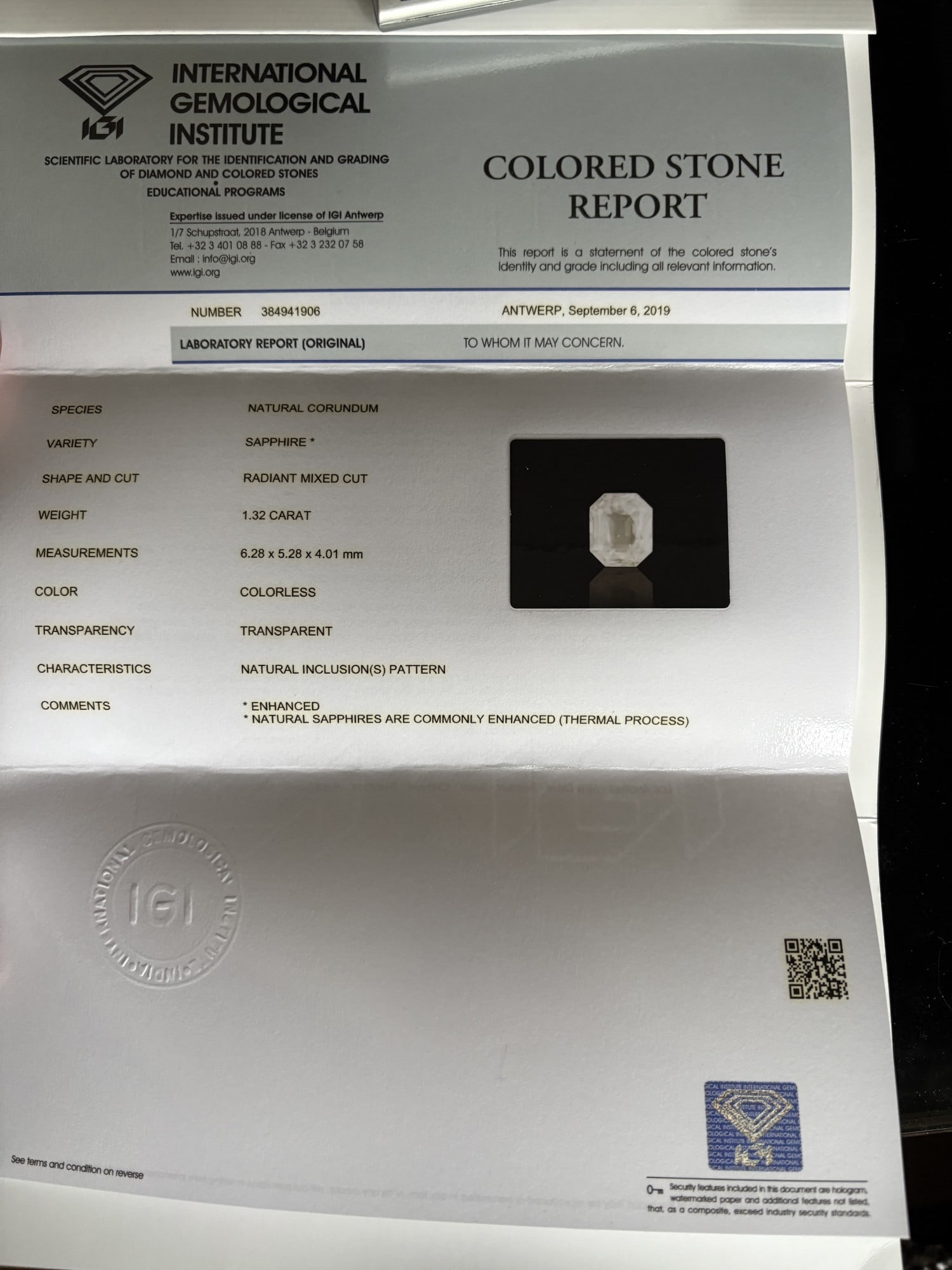White Sapphire, 1.32 CT - 5