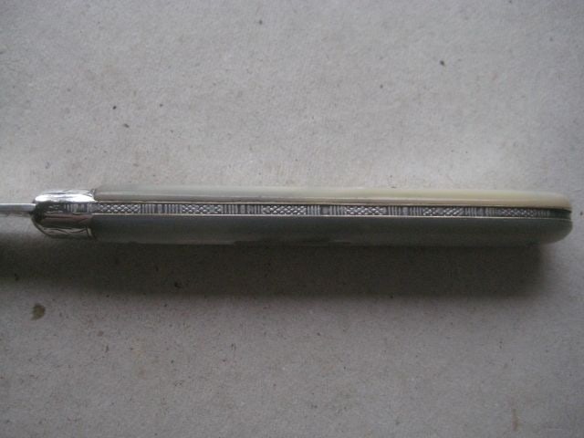 Victorian Mother of Pearl Hafted Silver Bladed Folding Fruit Knife - 7