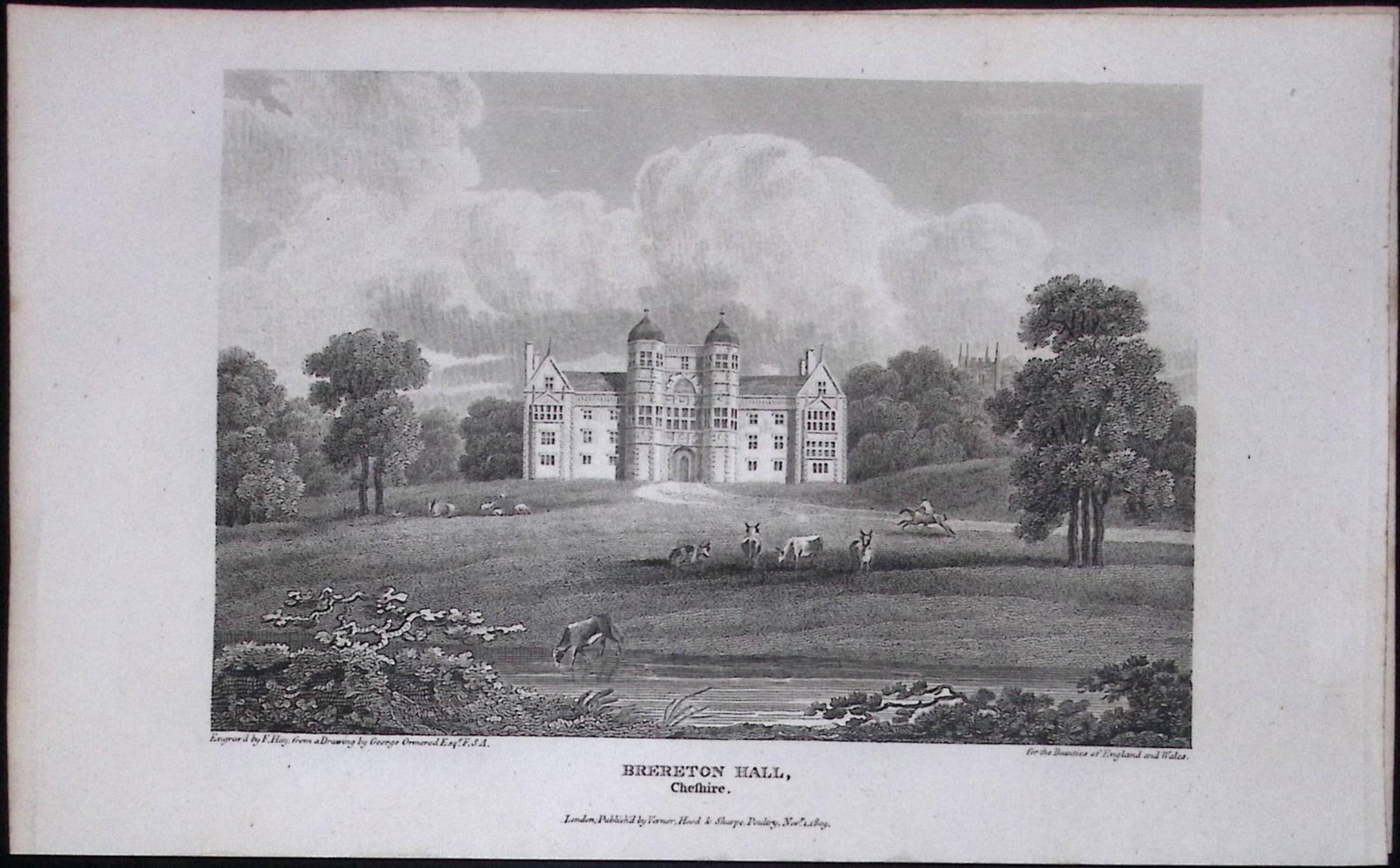 Brereton Hall Cheshire Antique 224 Years-Old Steel-Engraving-70: Title: Brereton Hall Cheshire Antique 224 Years-Old Steel-Engraving-70 Description: This Cheshire Georgian Antique Print Was Removed from a First Edition of. The Beauties of England and Wales Antique