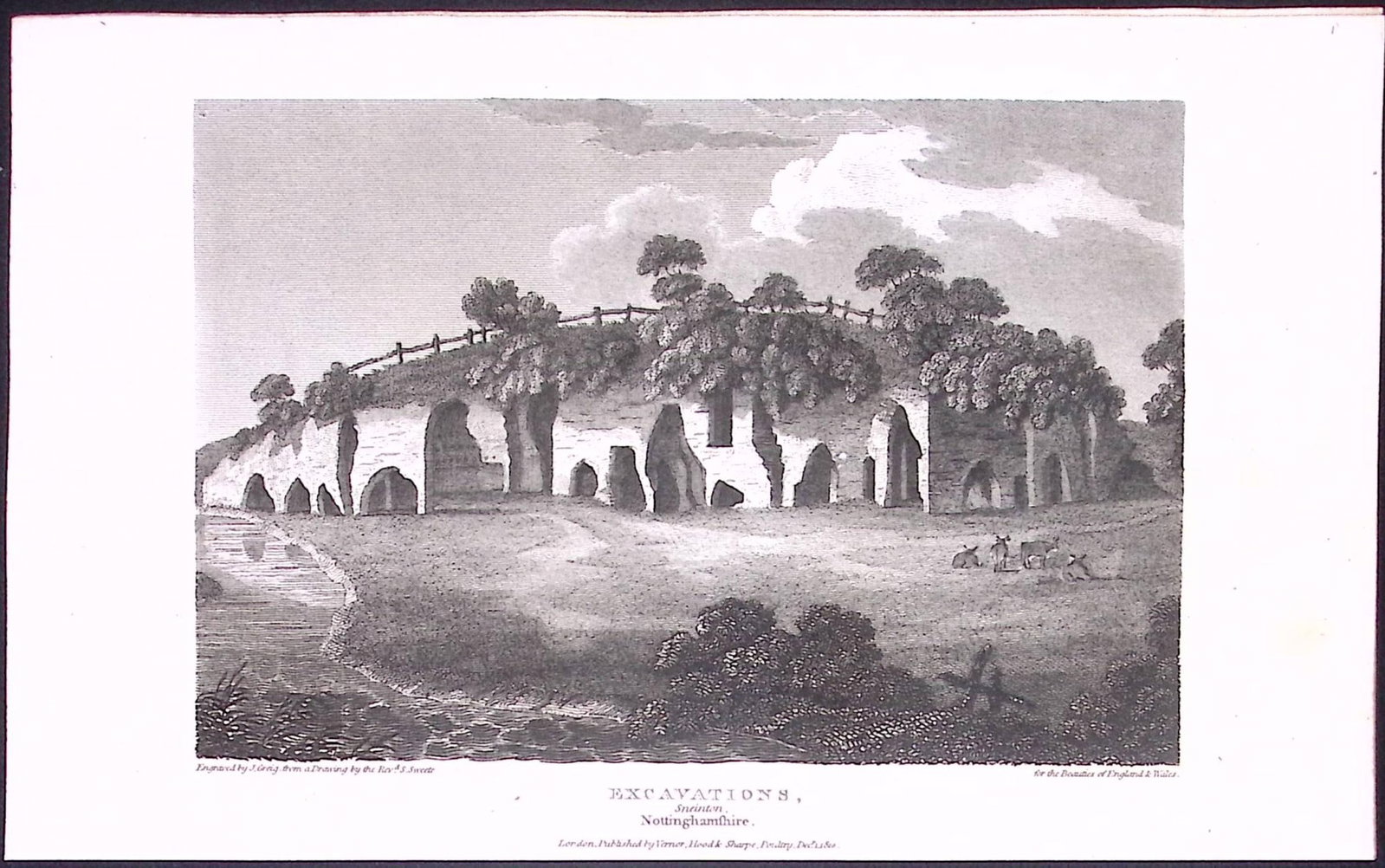 Nottingham Sneinton Excavations Antique 212 Years-Old Steel-Engraving-154: Title: Nottingham Sneinton Excavations Antique 212 Years-Old Steel-Engraving-154 Description: This Nottinghamshire Georgian Antique Print Was Removed from a First Edition of. The Beauties of En