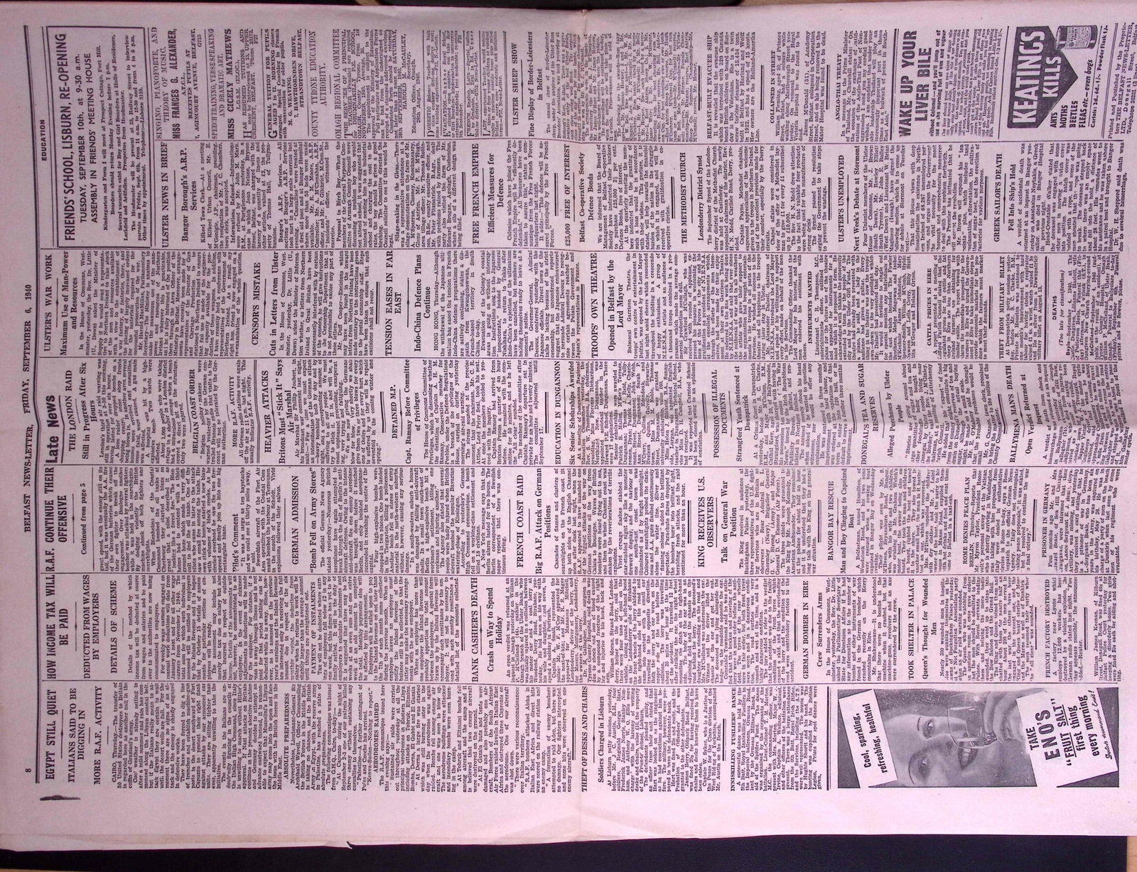 Job-Lot Original Belfast Ireland WW2 Newspapers Images & Reports of The War-42. - 12