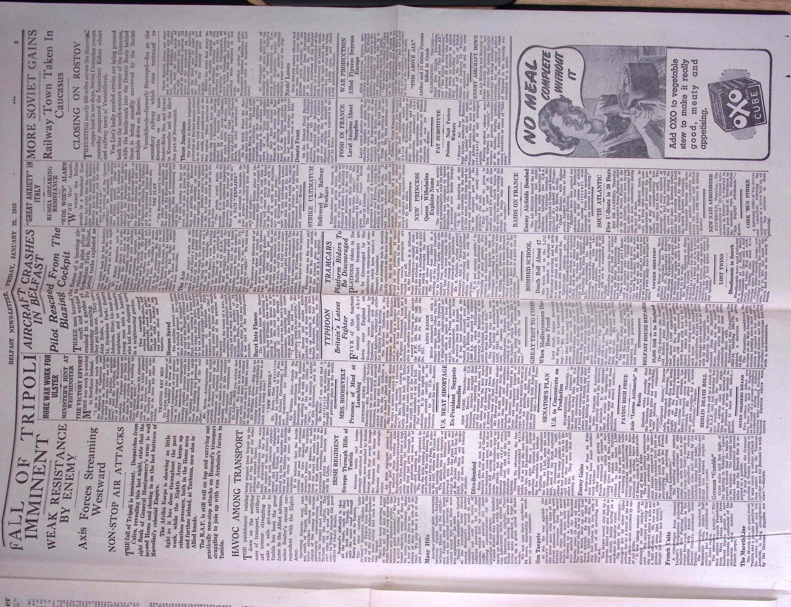 Job-Lot Original Belfast Ireland WW2 Newspapers Images & Reports of The War-42. - 14