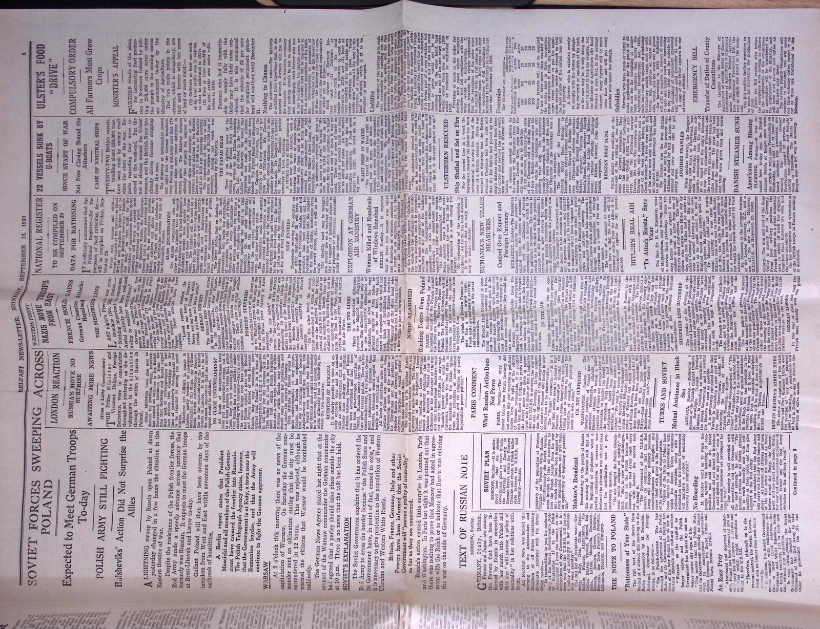 Job-Lot Original Belfast Ireland WW2 Newspapers Images & Reports of The War-42. - 7