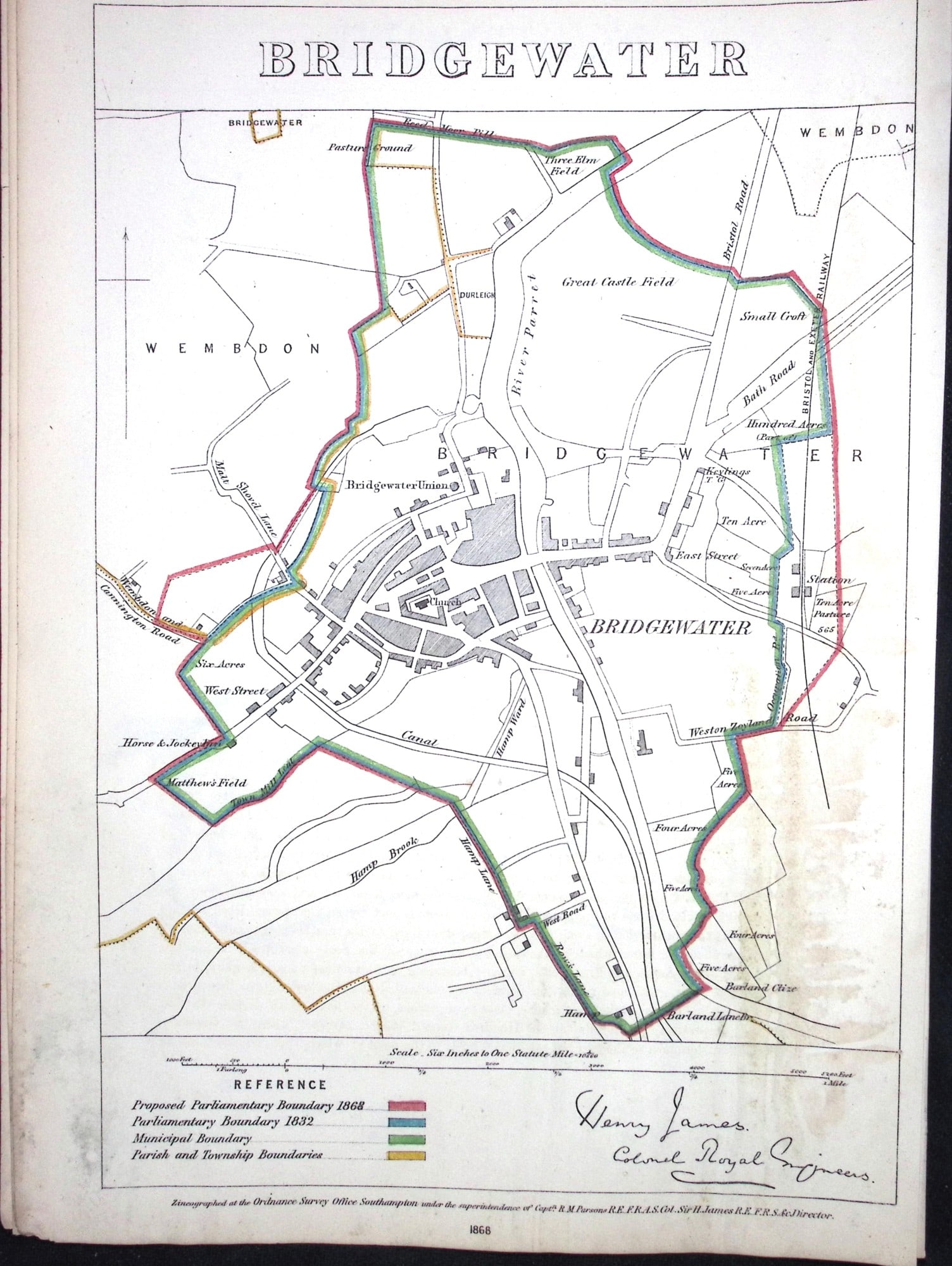 Bridgewater Kent Boundary Commission 157-Year-Old Coloured Antique Map.: Title: Bridgewater Kent Boundary Commission 157-Year-Old Coloured Antique Map. Description: Bridgewater Kent Boundary Commission 157-Year-Old Coloured Antique Map. Original Antique Lithograph Map