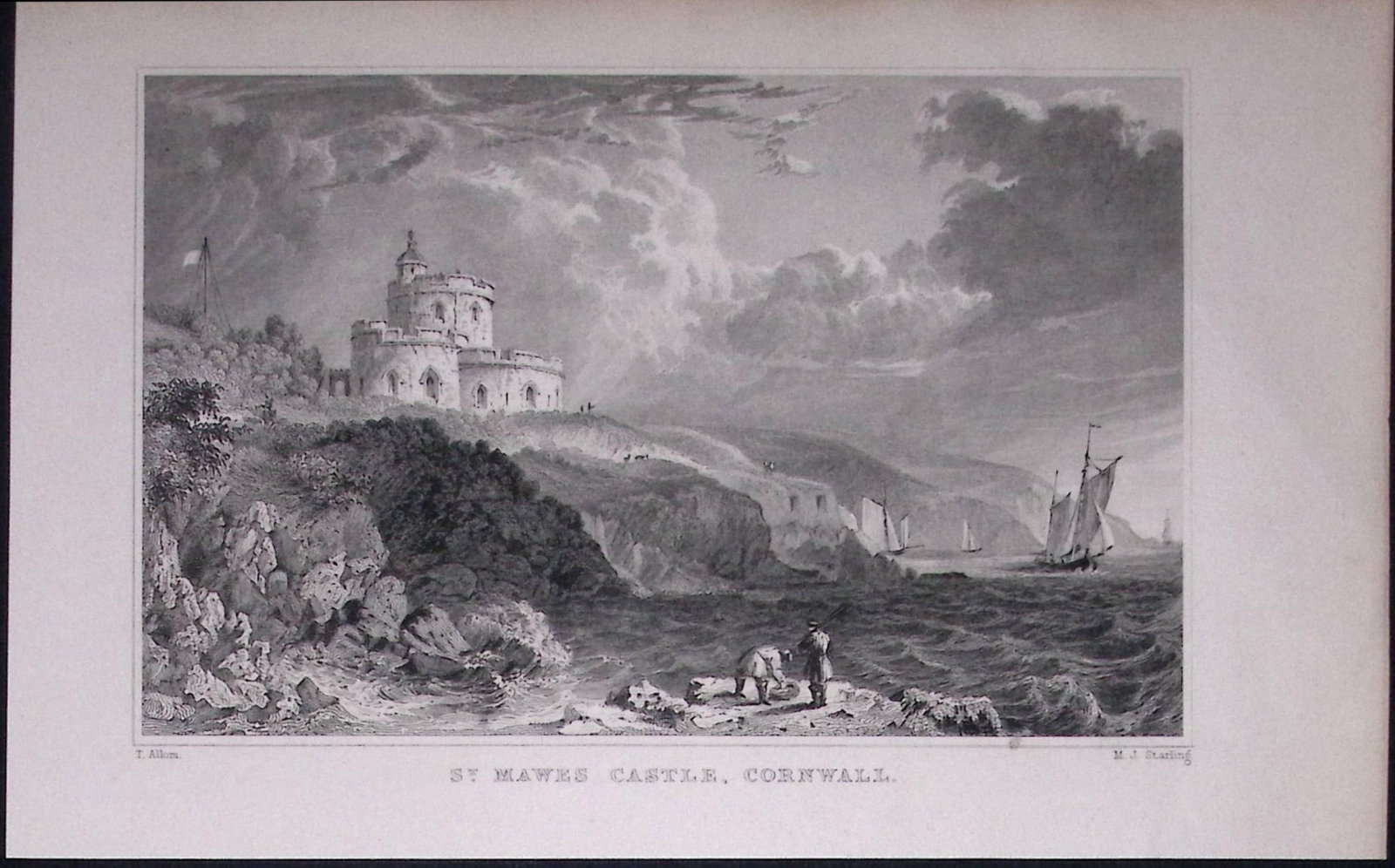 Cornwall St Mawes Castle Antique 193 Years-Old Steel-Engraving-37: Title: Cornwall St Mawes Castle Antique 193 Years-Old Steel-Engraving-37 Description: This Antique Steel Engraving Was Removed from a 193-Year-Old Edition of. Devon and Cornwall Illustrated in
