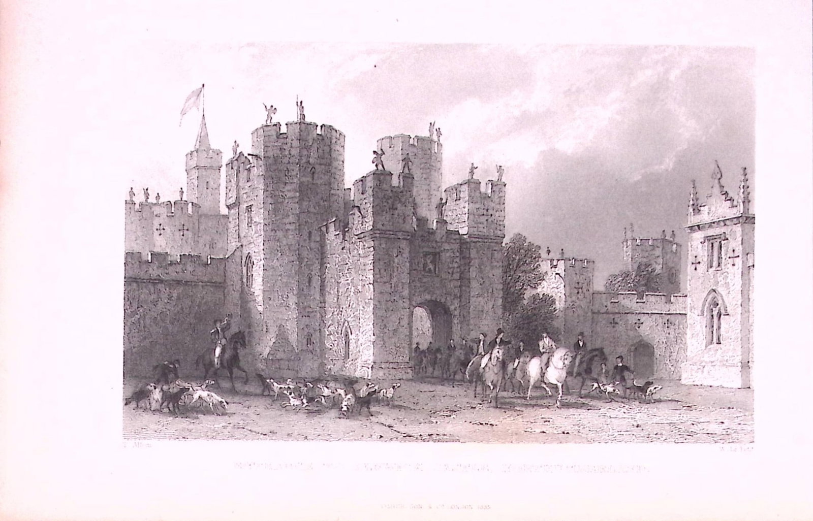Alnwick Castle Northumberland 1835 Antique Steel Engraving-15-TR: Title: Alnwick Castle Northumberland 1835 Antique Steel Engraving-15-TR Description: This Steel Engraved Print Has Been Removed from an Antique 1835 Edition of. Westmorland, Cumberland,