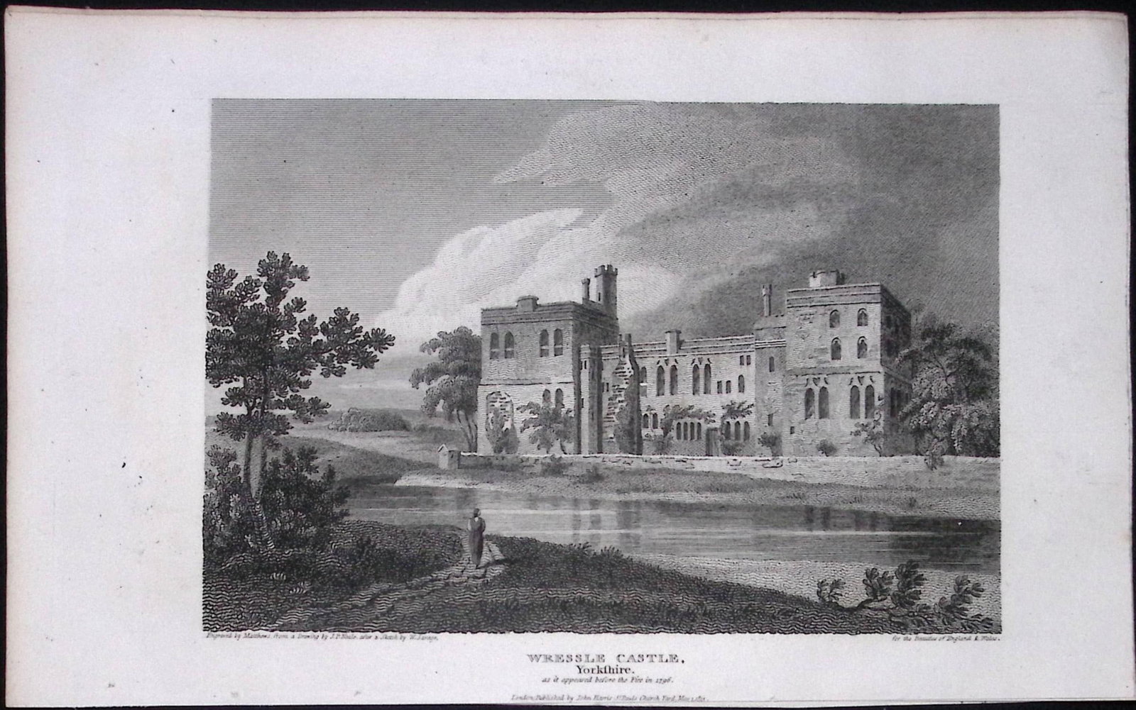 Wressle Castle Yorkshire Antique 213 Years-Old Steel-Engraving-25: Title: Wressle Castle Yorkshire Antique 213 Years-Old Steel-Engraving-25 Description: This Yorkshire Georgian Antique Print Was Removed from a First Edition of. The Beauties of England and Wales