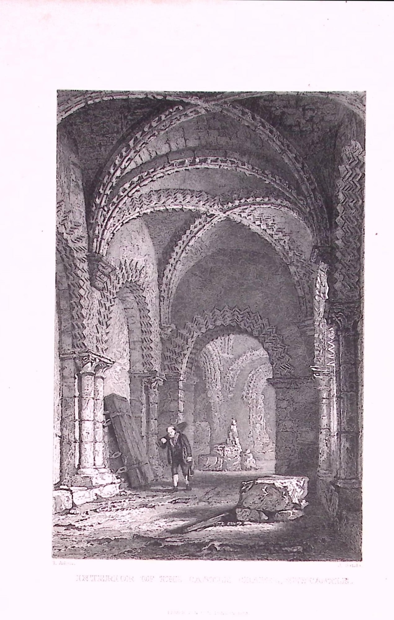 Newcastle Castle Chapel 1835 Antique Steel Engraving-7-TR: Title: Newcastle Castle Chapel 1835 Antique Steel Engraving-7-TR Description: This Double Image Steel Engraved Print Has Been Removed from an Antique 1835 Edition of. Westmorland, Cumberland, N