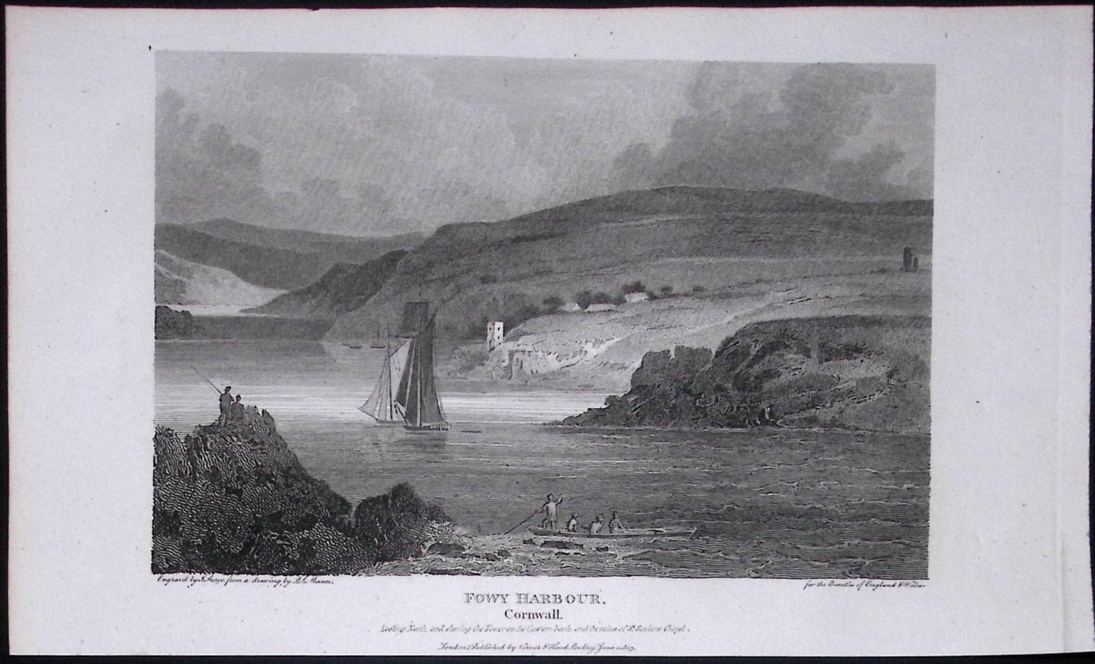Fowley Harbour Cornwall Antique 224 Years-Old Steel-Engraving-75: Title: Fowley Harbour Cornwall Antique 224 Years-Old Steel-Engraving-75 Description: Fowley Harbour Cornwall Antique 224 Years-Old Steel-Engraving-75. This Cornwall Georgian Antique Prin