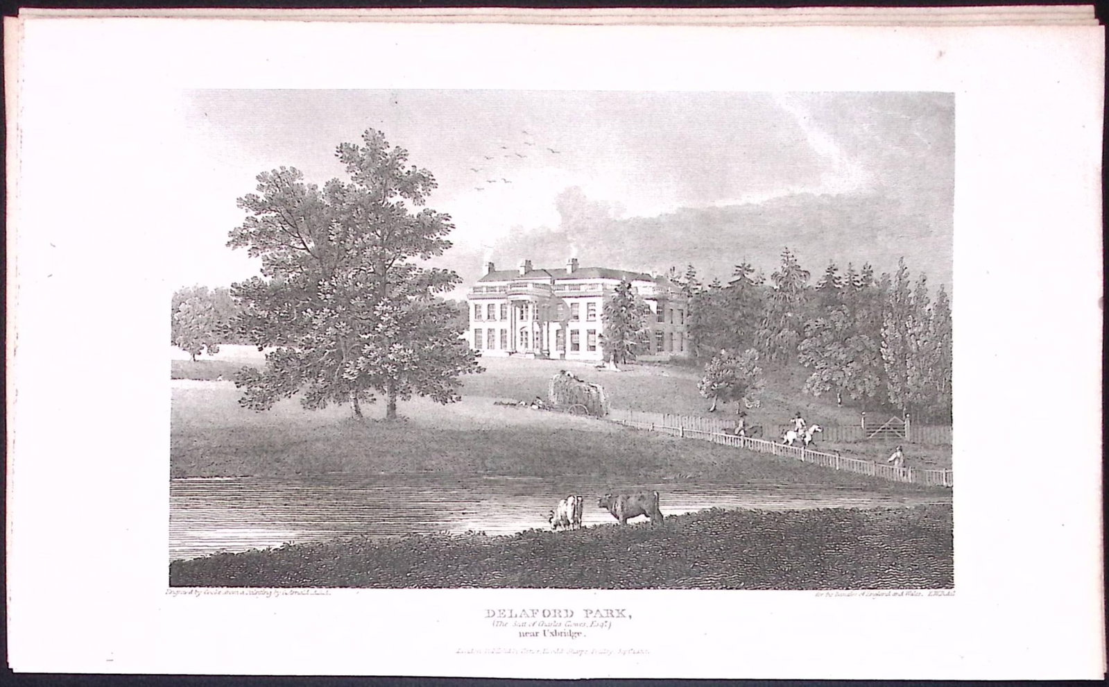 Delaford Park Uxbridge Middlesex Antique 200 Years-Old Steel-Engraving-253: Title: Delaford Park Uxbridge Middlesex Antique 200 Years-Old Steel-Engraving-253 Description: This London Georgian Antique Print Was Removed from a First Edition of. The Beauties of England an