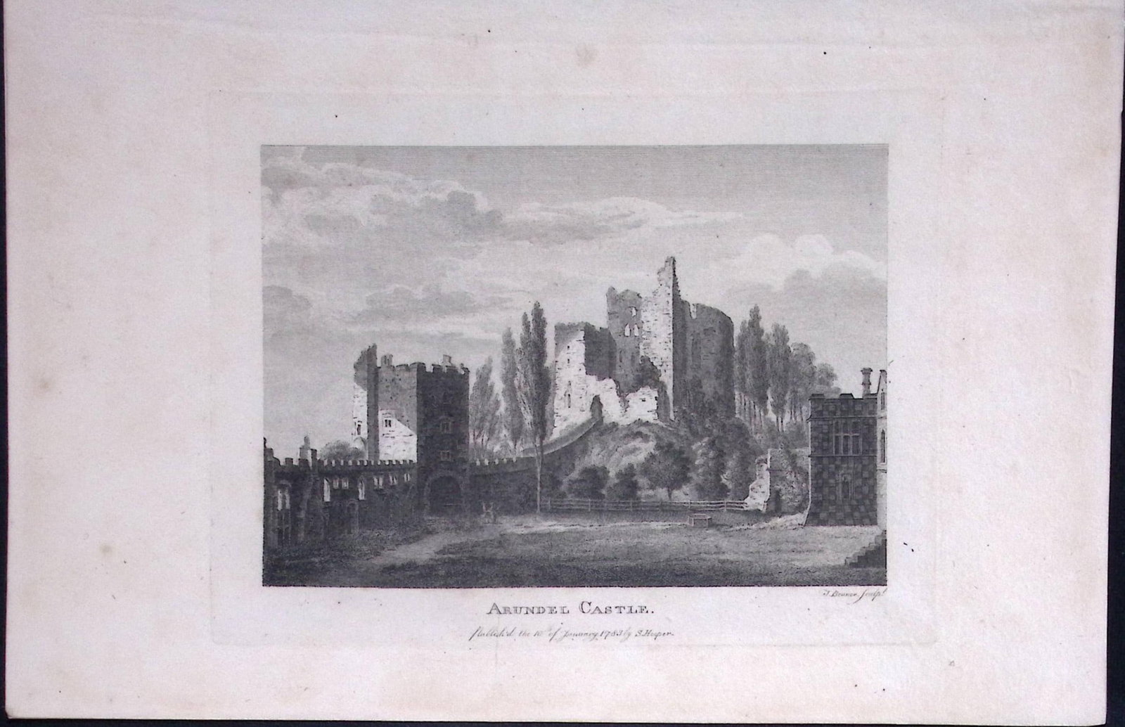 Arundel Castle Sussex Francis Grose Rare 240 Years-Old Copper Engraving-29: Title: Arundel Castle Sussex Francis Grose Rare 240 Years-Old Copper Engraving-29 Description: This Antique Book Plates Was Removed from an 8 Volume Edition. Francis Grose's Antiquities of England