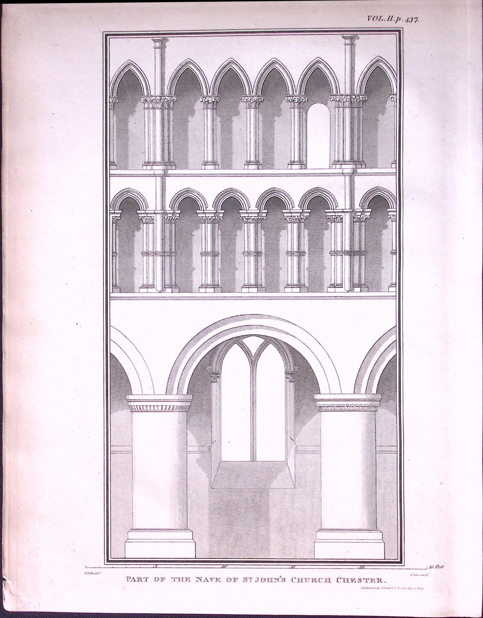Chester Nave of St Johns Church Antique 216-Year-Old Copperplate Print-11-TR: Title: Chester Nave of St Johns Church Antique 216-Year-Old Copperplate Print-11-TR Description: Chester Nave of St Johns Church Antique 216-Year-Old Copperplate Print-11-TR This Antique Copperplate