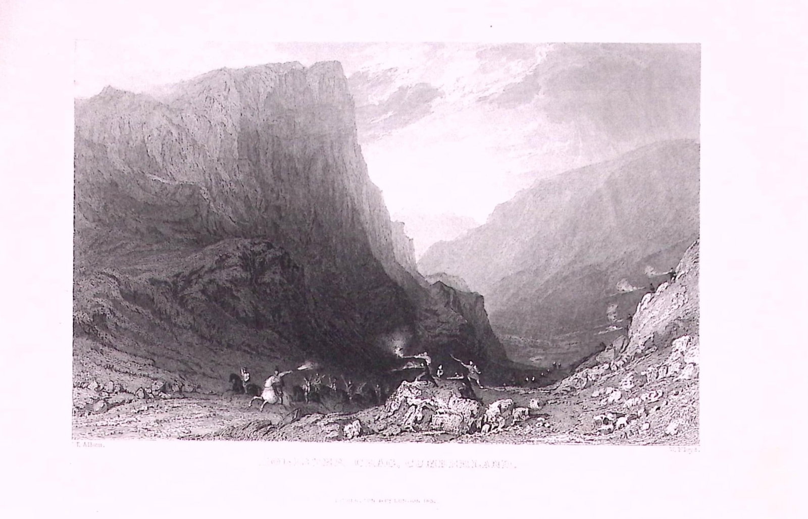 Honister Crag Pass Lake District Antique Steel Engraving-44-TR: Title: Honister Crag Pass Lake District Antique Steel Engraving-44-TR Description: This Steel Engraved Print Has Been Removed from an Antique 1835 Edition of. Westmorland, Cumberland,