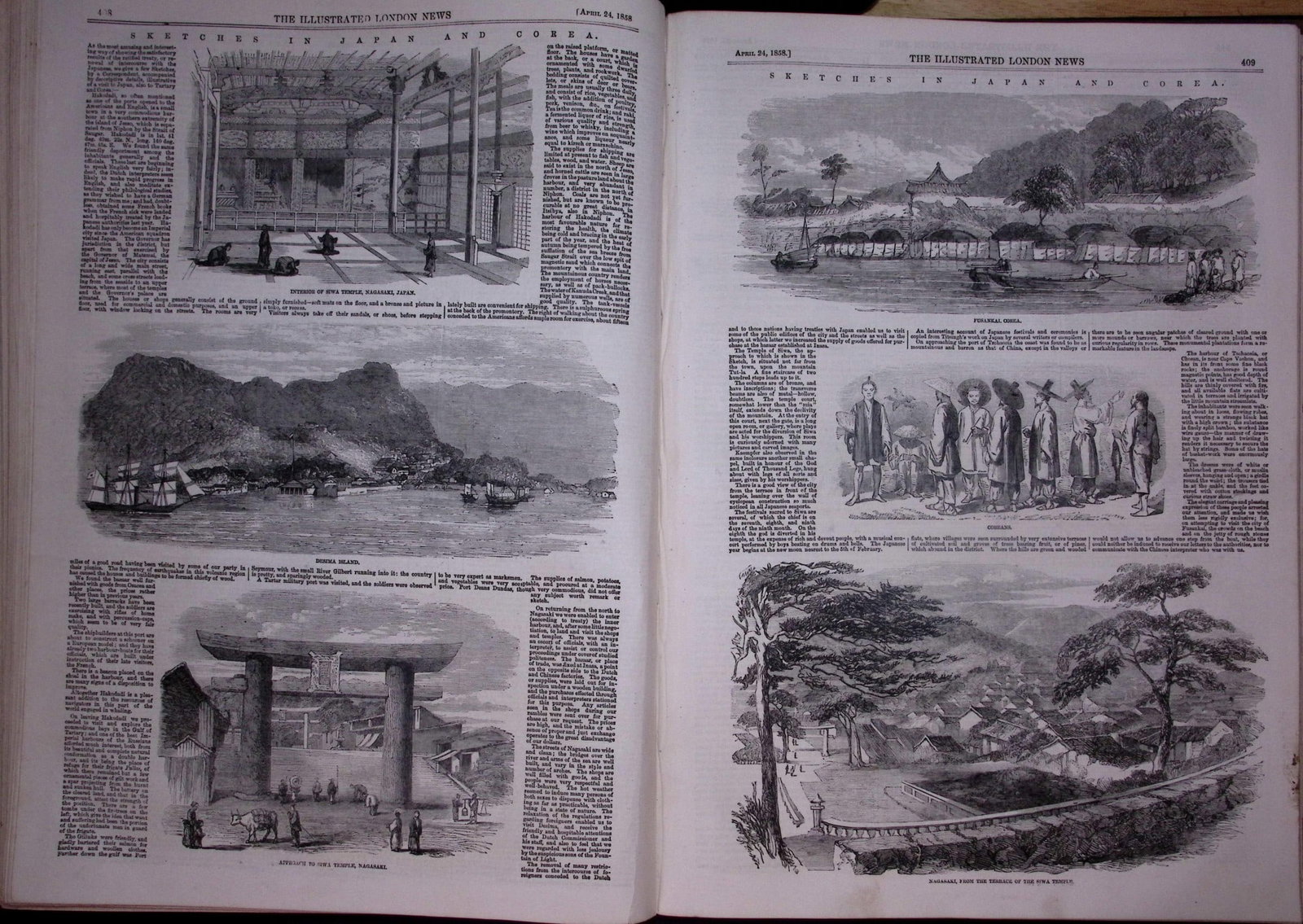 The Illustrated London News Antique Bound Edition Jan-June 1858 Over 600 Pages. - 11