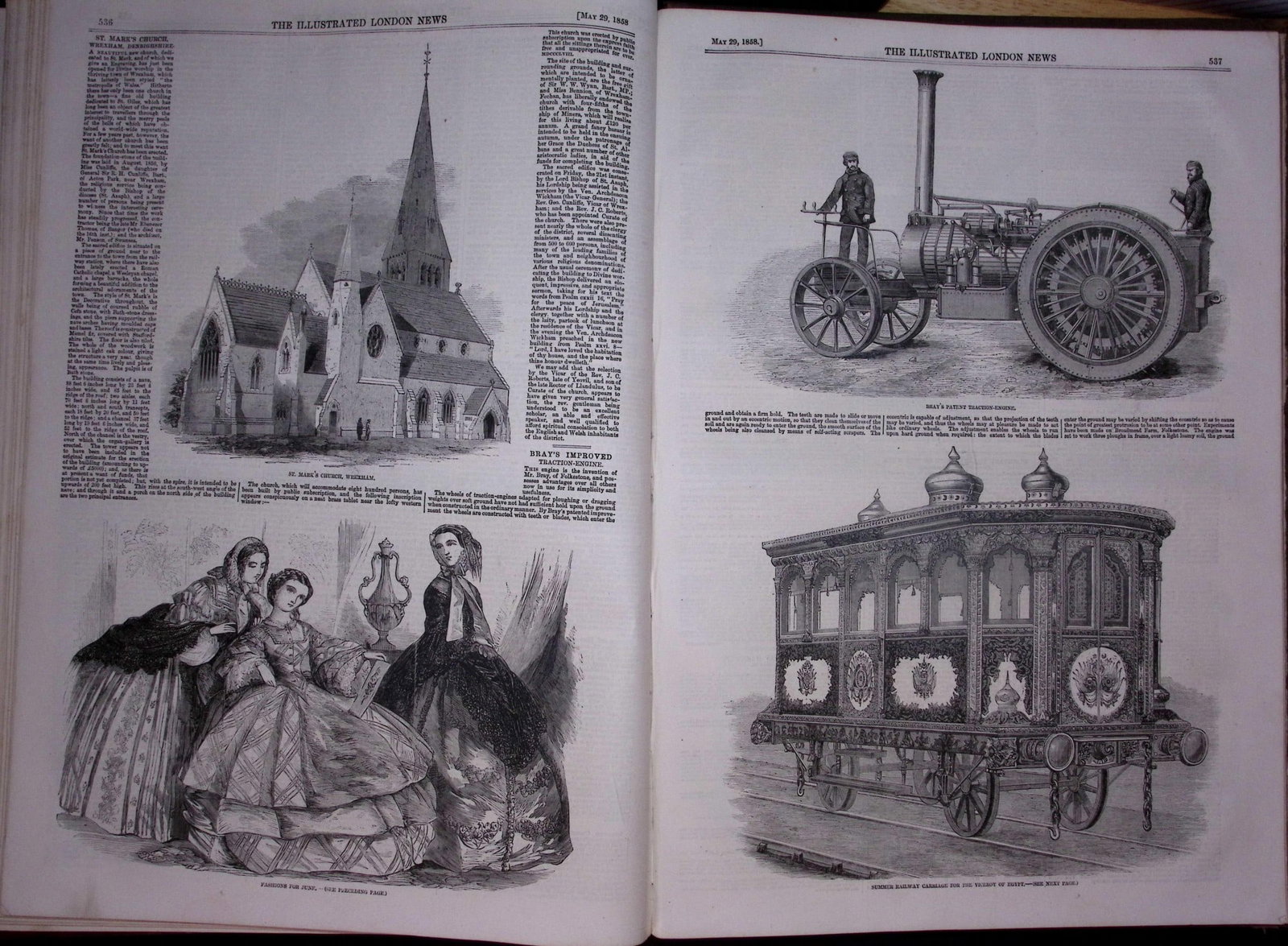 The Illustrated London News Antique Bound Edition Jan-June 1858 Over 600 Pages. - 15