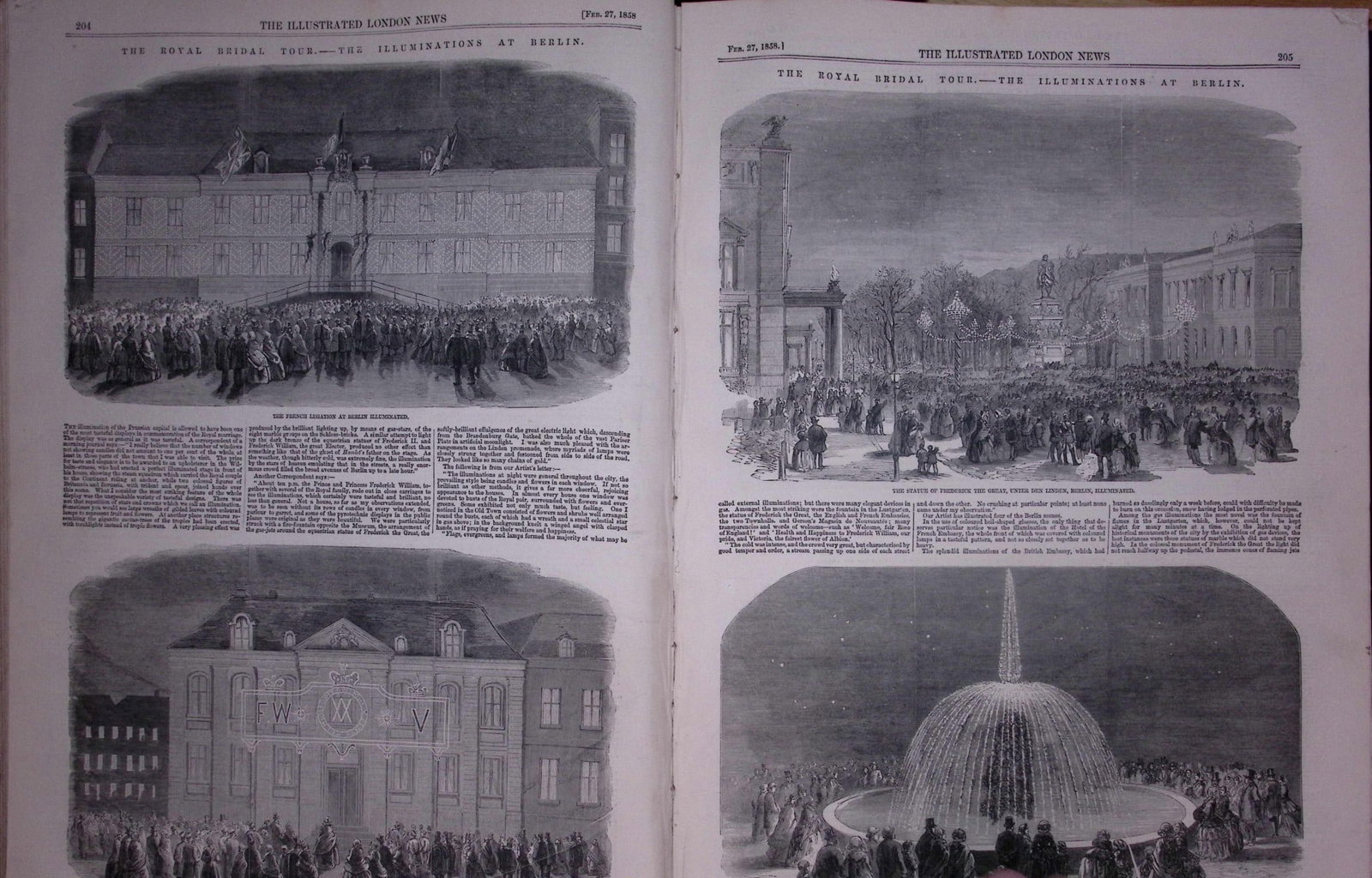The Illustrated London News Antique Bound Edition Jan-June 1858 Over 600 Pages. - 18
