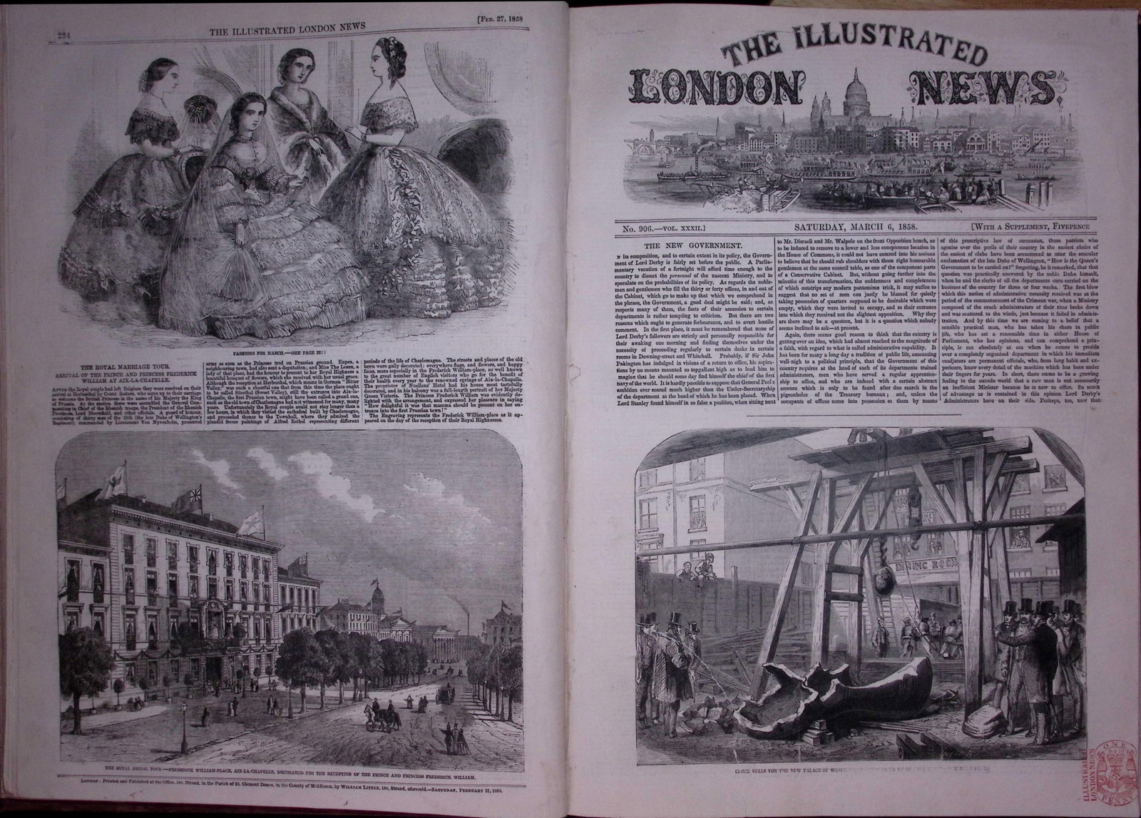 The Illustrated London News Antique Bound Edition Jan-June 1858 Over 600 Pages. - 20