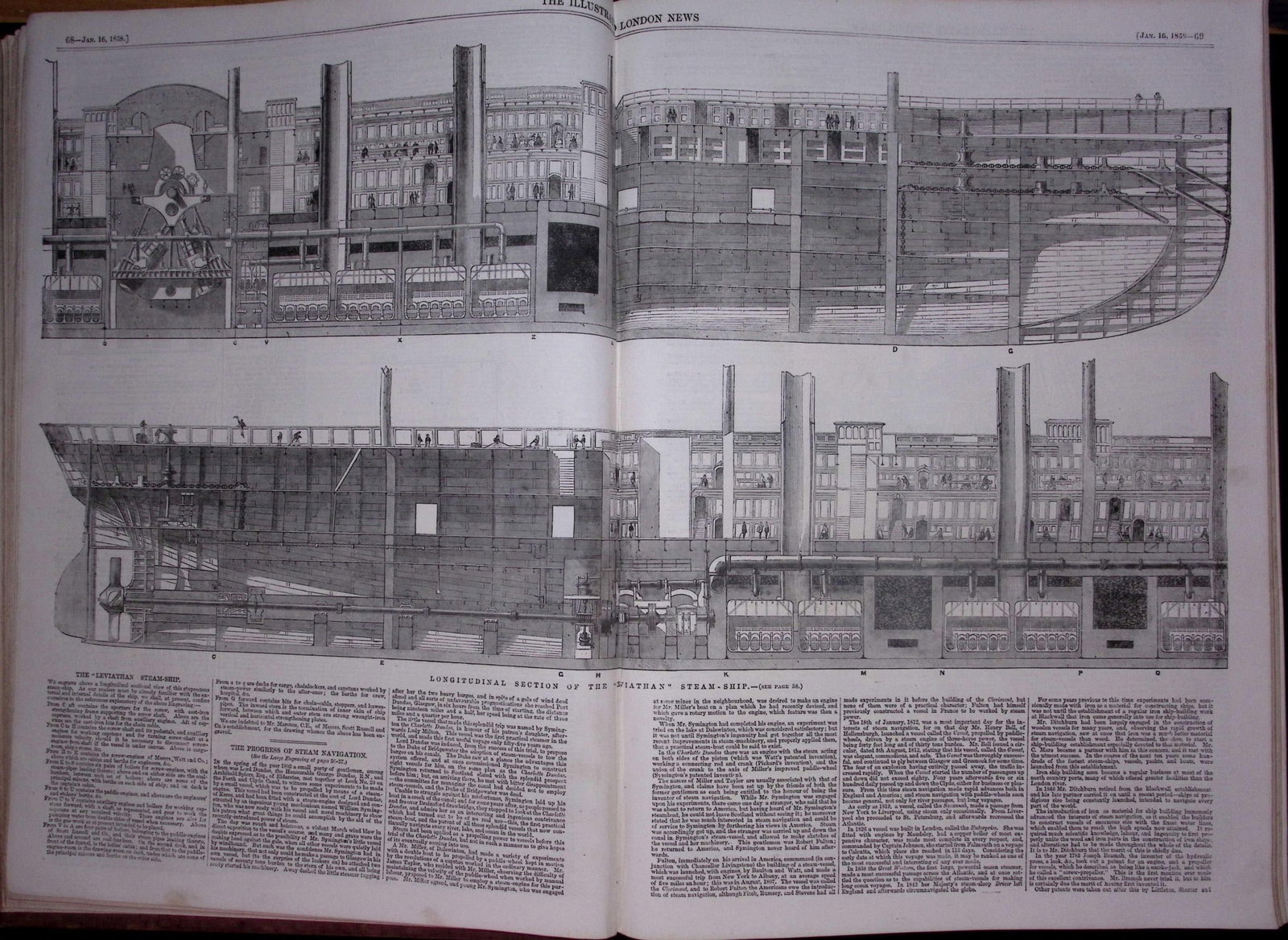 The Illustrated London News Antique Bound Edition Jan-June 1858 Over 600 Pages. - 6