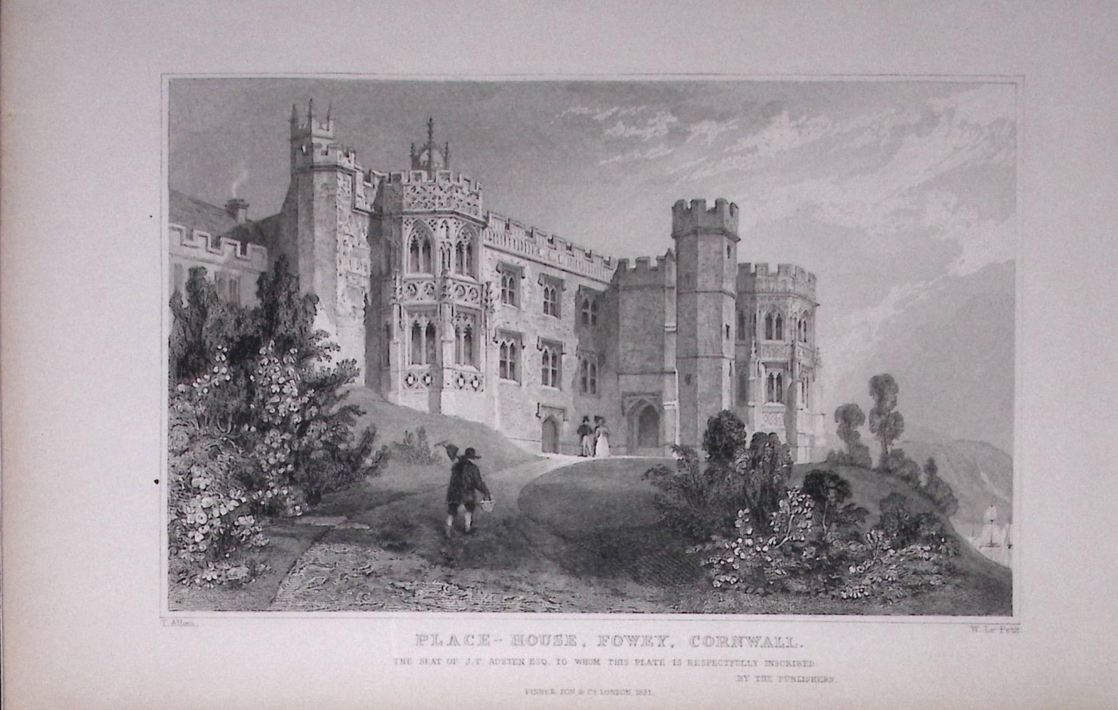 Cornwall Fowley Place House Antique 193 Years-Old Steel-Engraving-17: Title: Cornwall Fowley Place House Antique 193 Years-Old Steel-Engraving-17 Description: Cornwall Fowley Place House Antique 193 Years-Old Steel-Engraving-17. This Antique Steel Engraving Was R