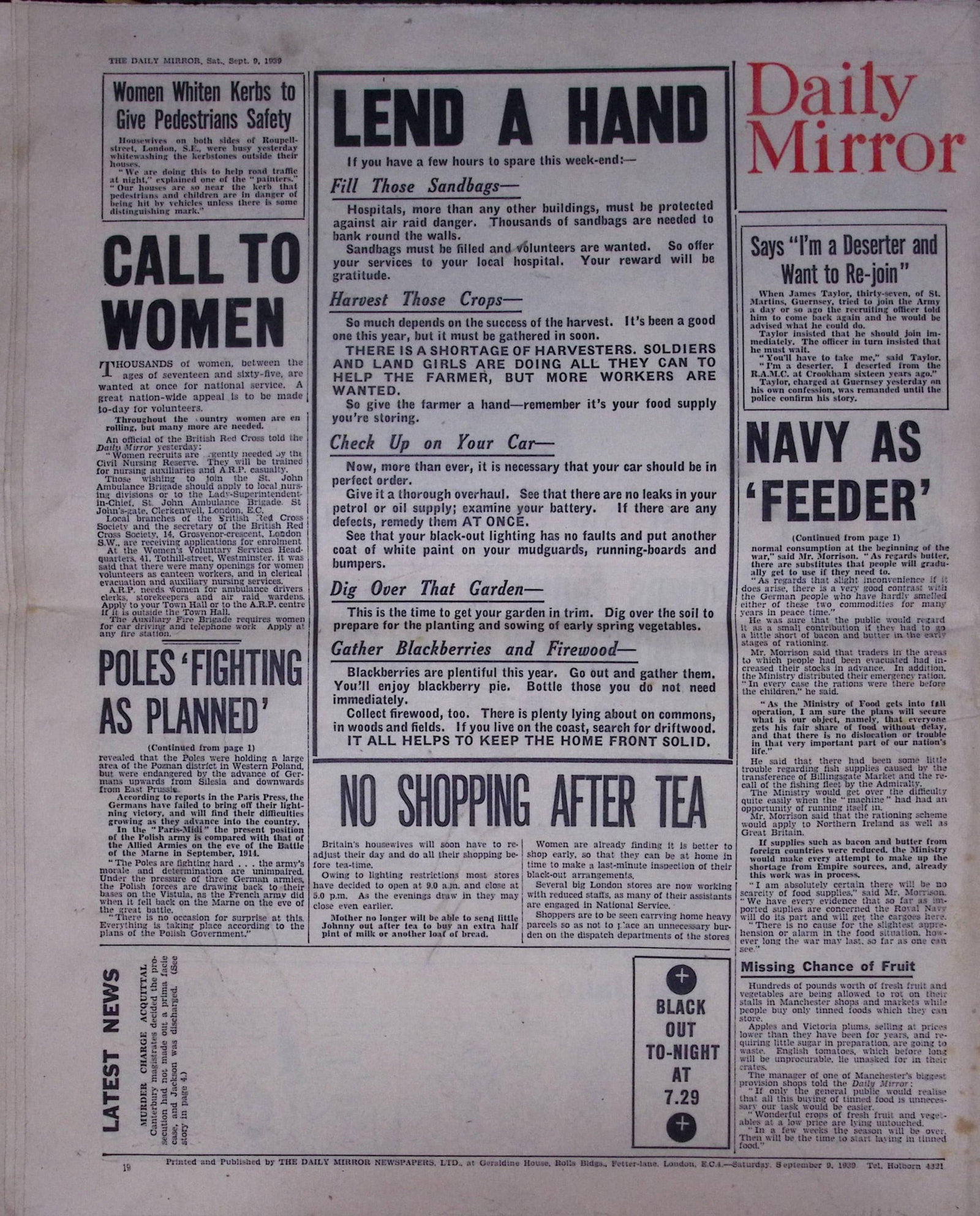 Job-Lot Original 1939 WW2 Newspapers Images & Reports of The War-22. - 10