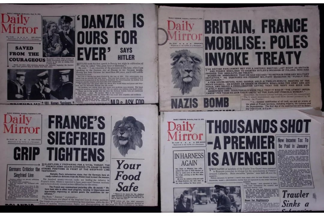 Job-Lot Original 1939 WW2 Newspapers Images & Reports of The War-22. (1 of 16)