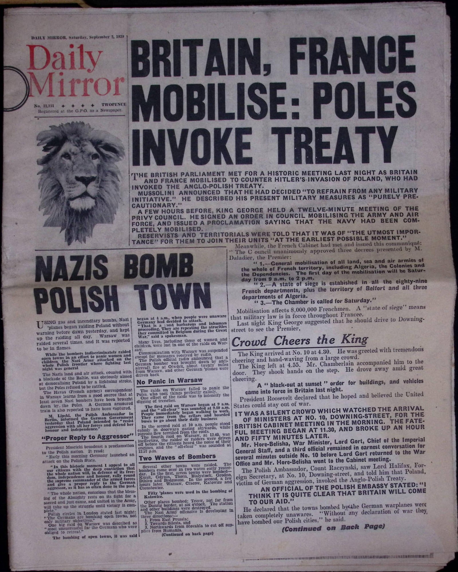 Job-Lot Original 1939 WW2 Newspapers Images & Reports of The War-22. - 3