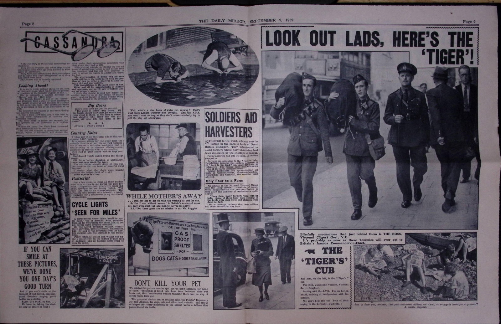 Job-Lot Original 1939 WW2 Newspapers Images & Reports of The War-22. - 9
