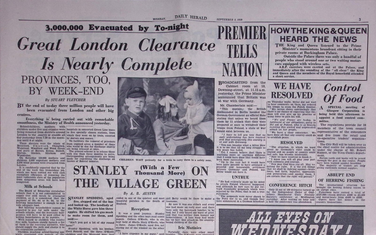 Britain & Allies Declaration of War on Germany WW2 Original 1939 Newspaper-10. - 4