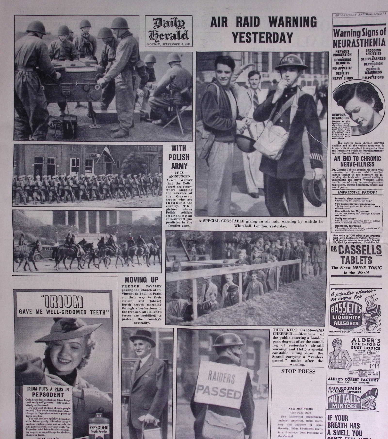 Britain & Allies Declaration of War on Germany WW2 Original 1939 Newspaper-10. - 7