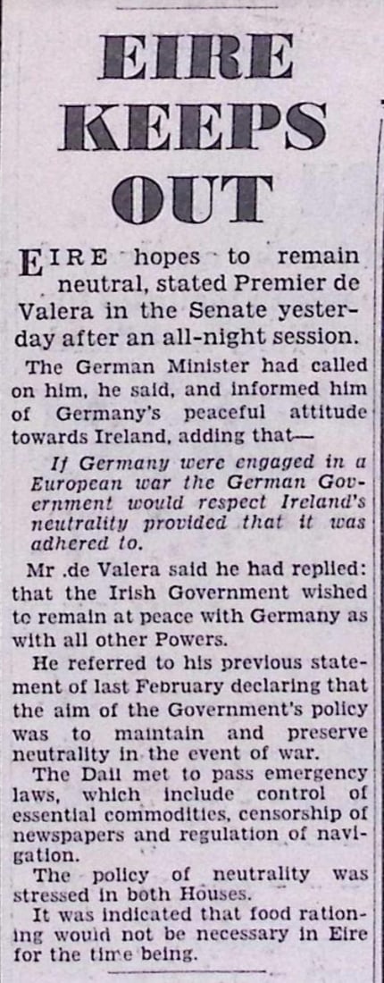 Britain & Allies Declaration of War on Germany WW2 Original 1939 Newspaper-10. - 9