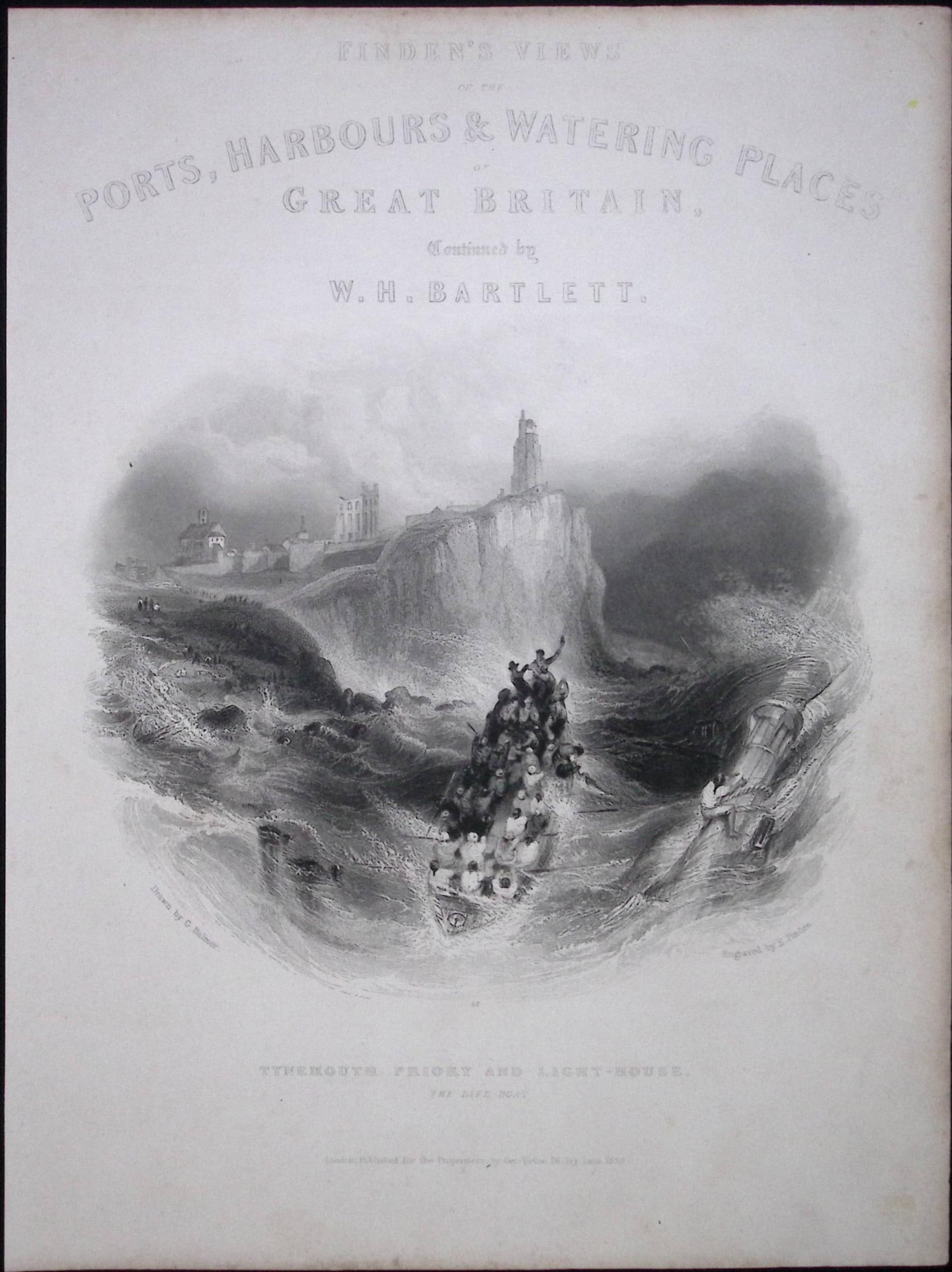 Tynemouth Priory & Lighthouse WH Bartlett 183 Years-Old Antique Steel Engraving-61: Title: Tynemouth Priory & Lighthouse WH Bartlett 183 Years-Old Antique Steel Engraving-61 Description: This Steel Engraved Print Has Been Removed from an Antique 1842 Edition of. Finden’s
