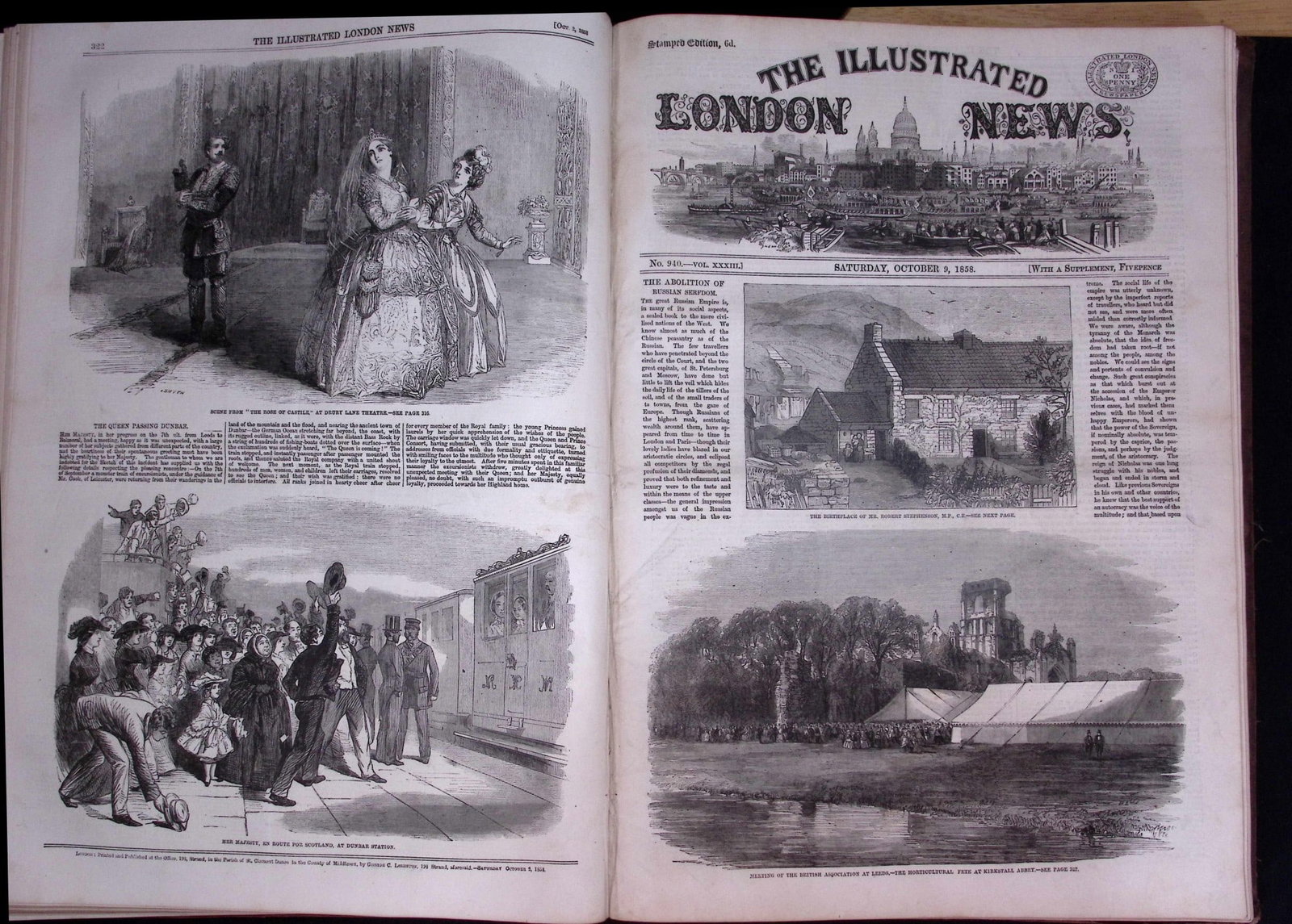 The Illustrated London News Antique Bound Edition July-Dec 1858 Over 600 Pages. - 18