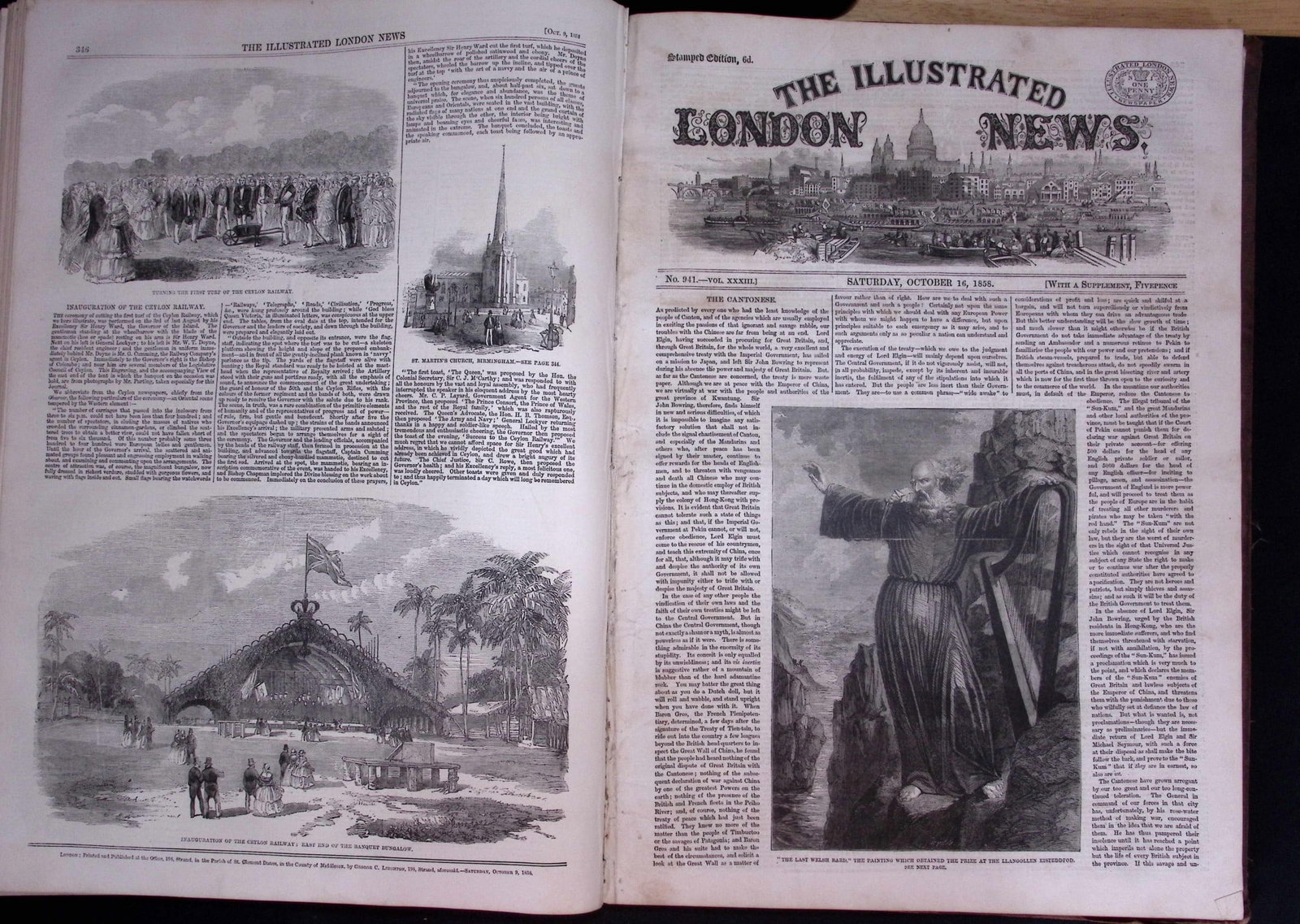 The Illustrated London News Antique Bound Edition July-Dec 1858 Over 600 Pages. - 19