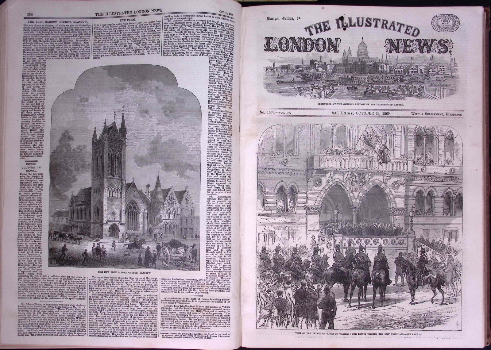 The Illustrated London News Antique Bound Edition July-Dec 1869 Over 650 Pages. - 11
