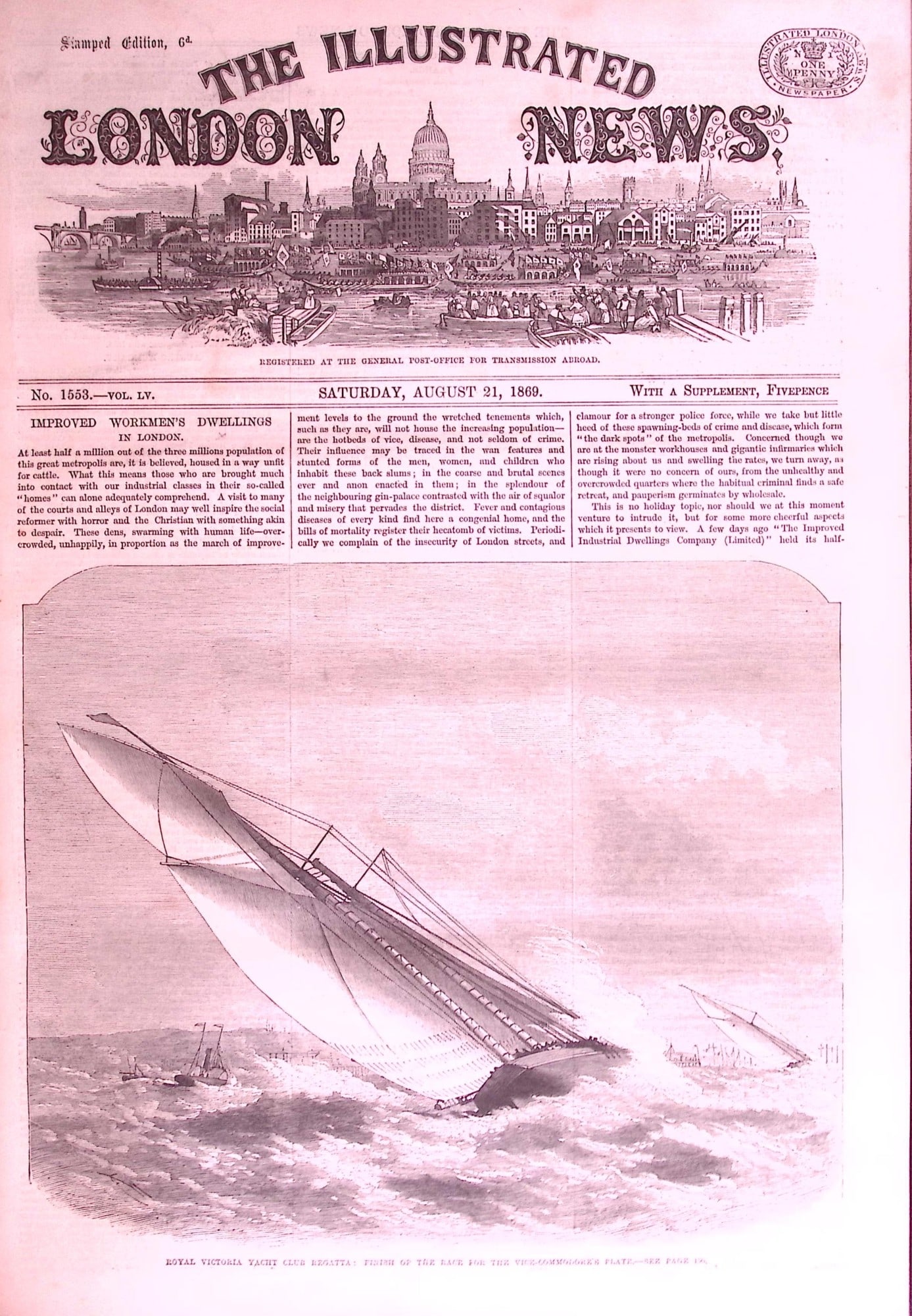 The Illustrated London News Antique Bound Edition July-Dec 1869 Over 650 Pages. - 14