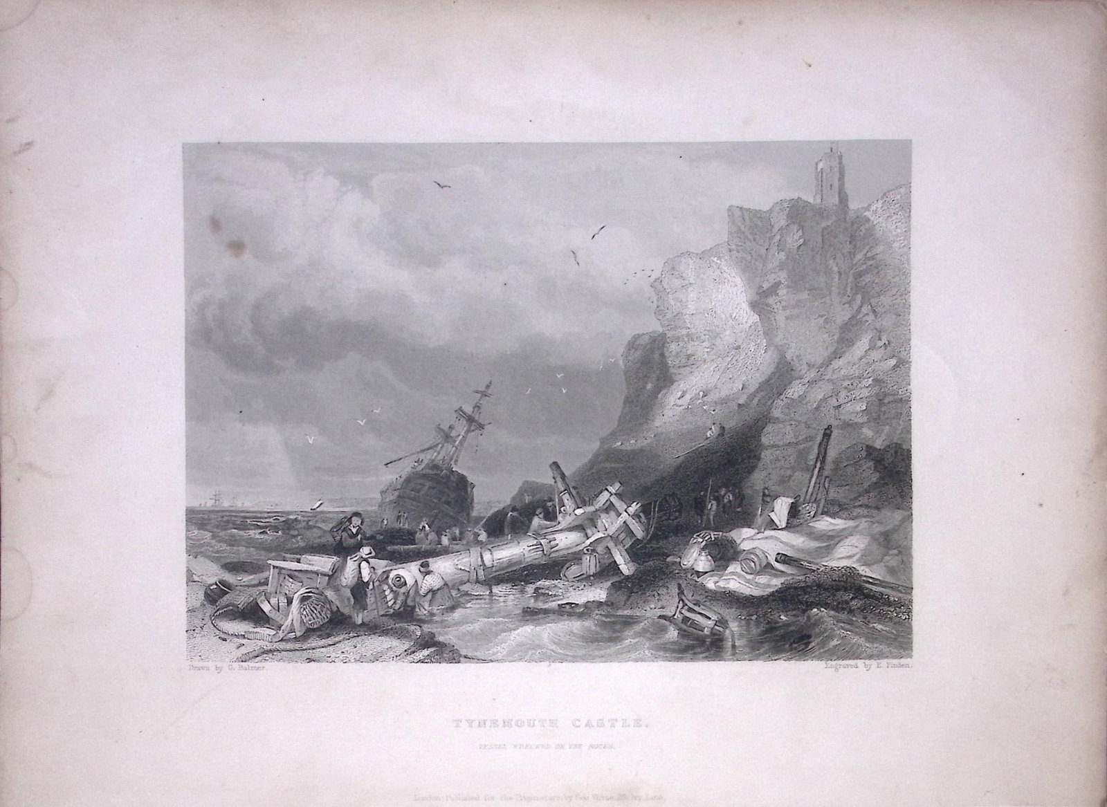 Tynemouth Castle WH Bartlett 1842 Antique Steel Engraving-1-TR: Title: Tynemouth Castle WH Bartlett 1842 Antique Steel Engraving-1-TR Description: This Steel Engraved Print Has Been Removed from an Antique 1842 Edition of. Finden’s The Ports, Harbours,