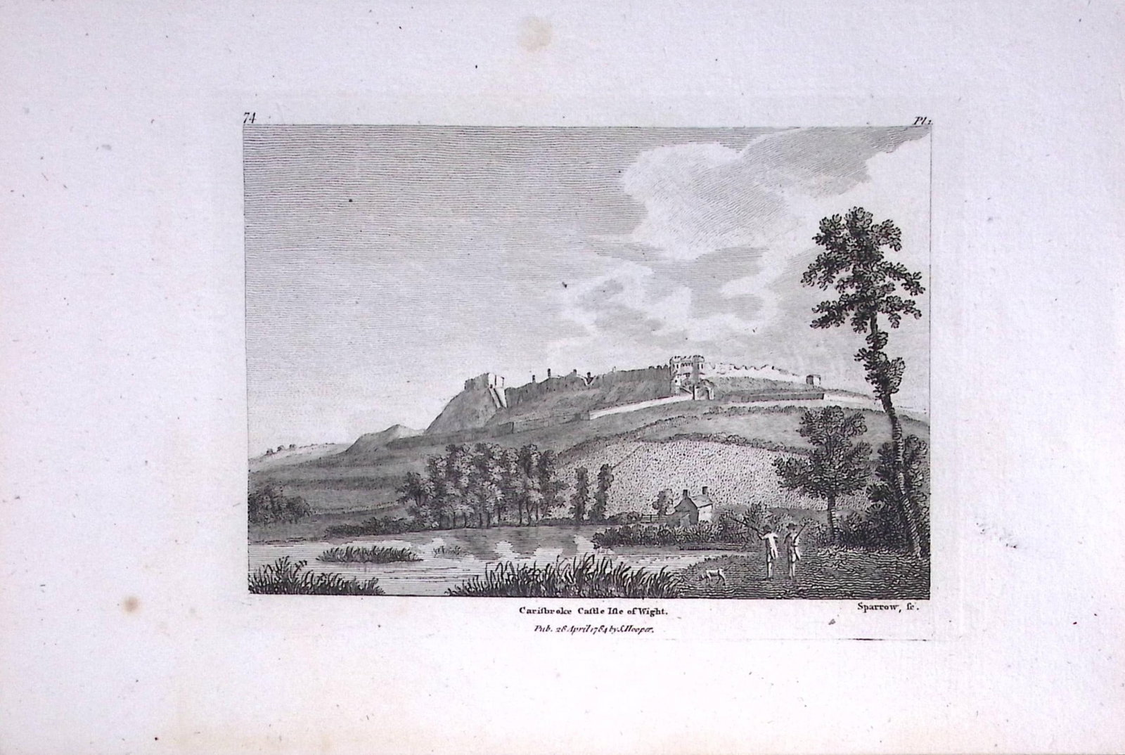 Isle of Wight Carisbroke Castle Francis Grose Rare 240 Years-Old Copper Engraving-17: Title: Isle of Wight Carisbroke Castle Francis Grose Rare 240 Years-Old Copper Engraving-17 Description: This Antique Book Plates Was Removed from an 8 Volume Edition. Francis Grose's Antiquities of