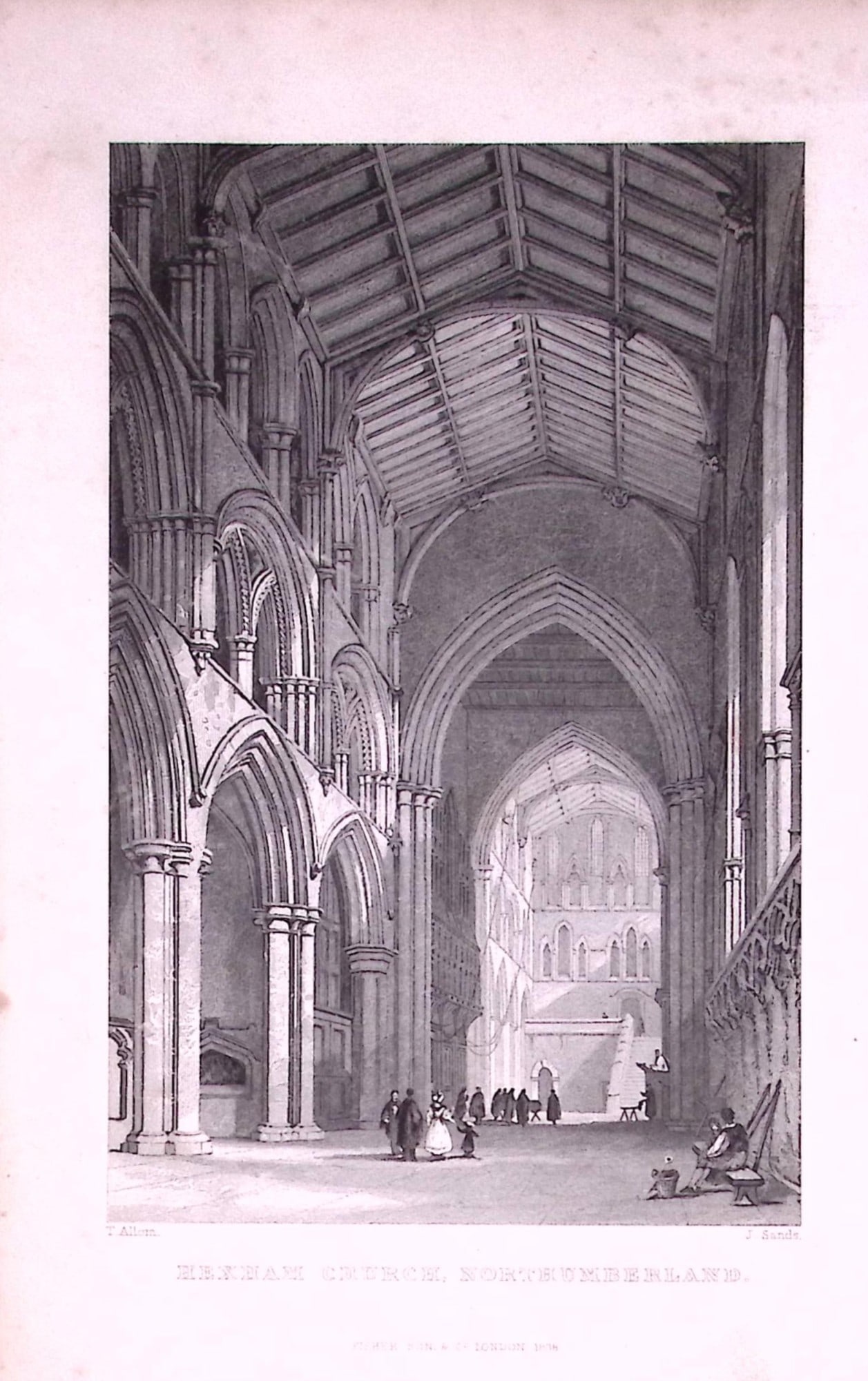 Hexham Church Northumberland 1835 Antique Steel Engraving-10-TR: Title: Hexham Church Northumberland 1835 Antique Steel Engraving-10-TR Description: Hexham Church Northumberland 1835 Antique Steel Engraving-10-TR This Double Image Steel Engraved Print Has