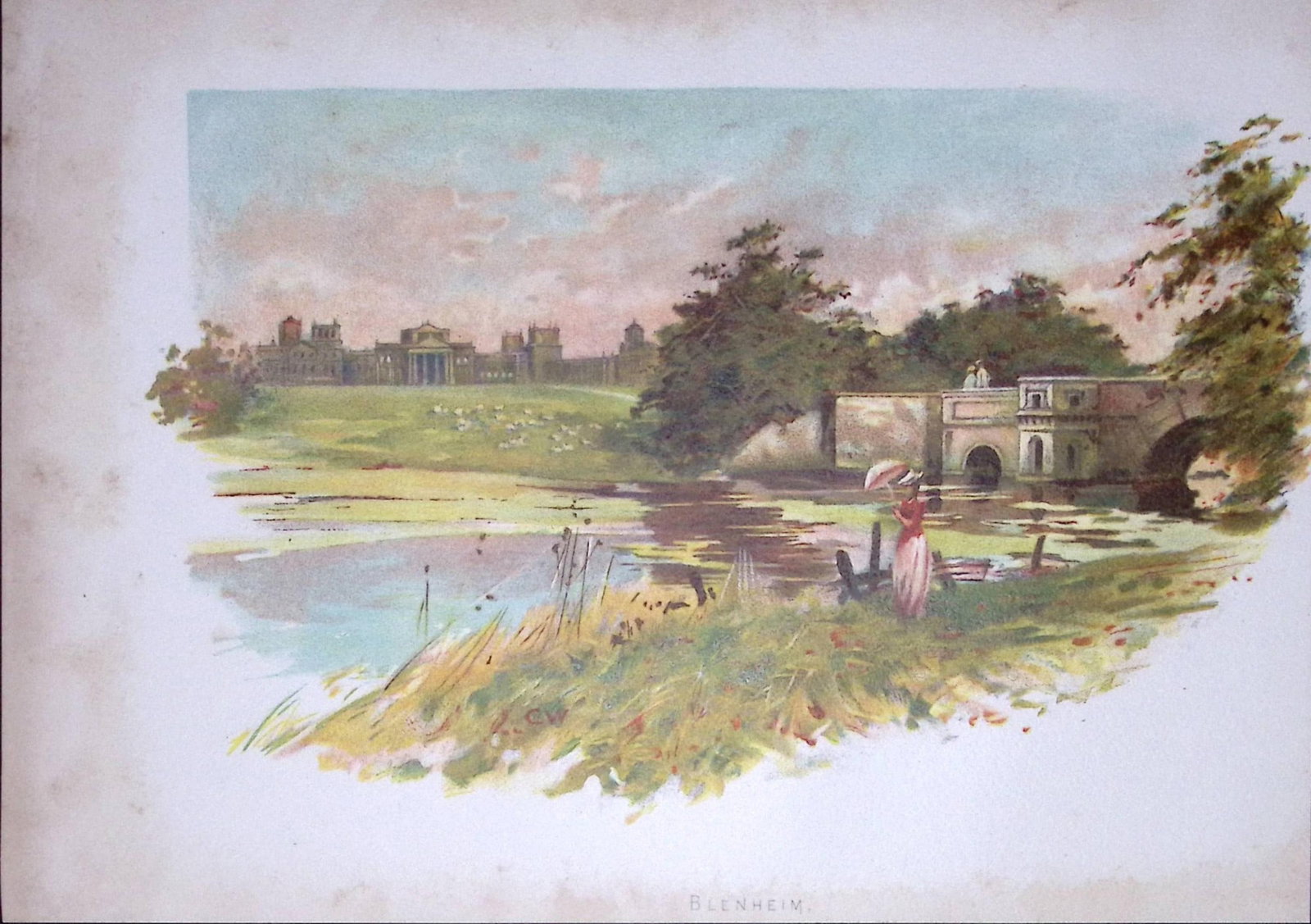 Blenheim Palace Antique Coloured Chromolithograph 14-TR: Title: Blenheim Palace Antique Coloured Chromolithograph 14-TR Description: This Antique Chromolithograph Has Been Removed from an Edition of. Cassells History of England Published by AW Cowan